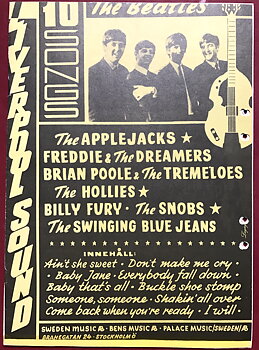 BEATLES Applejacks FREDDIE & DREAMERS Hollies SWINGING BLUE JEANS Billy Fury mfl. ca 1964 swedish Sheet music