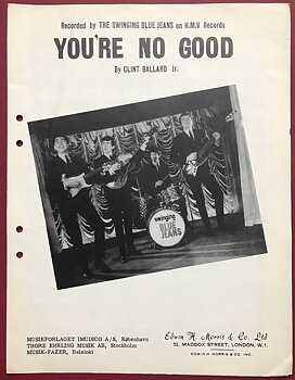 SWINGING BLUE JEANS - You´re no good 1964 Danish Sheet music