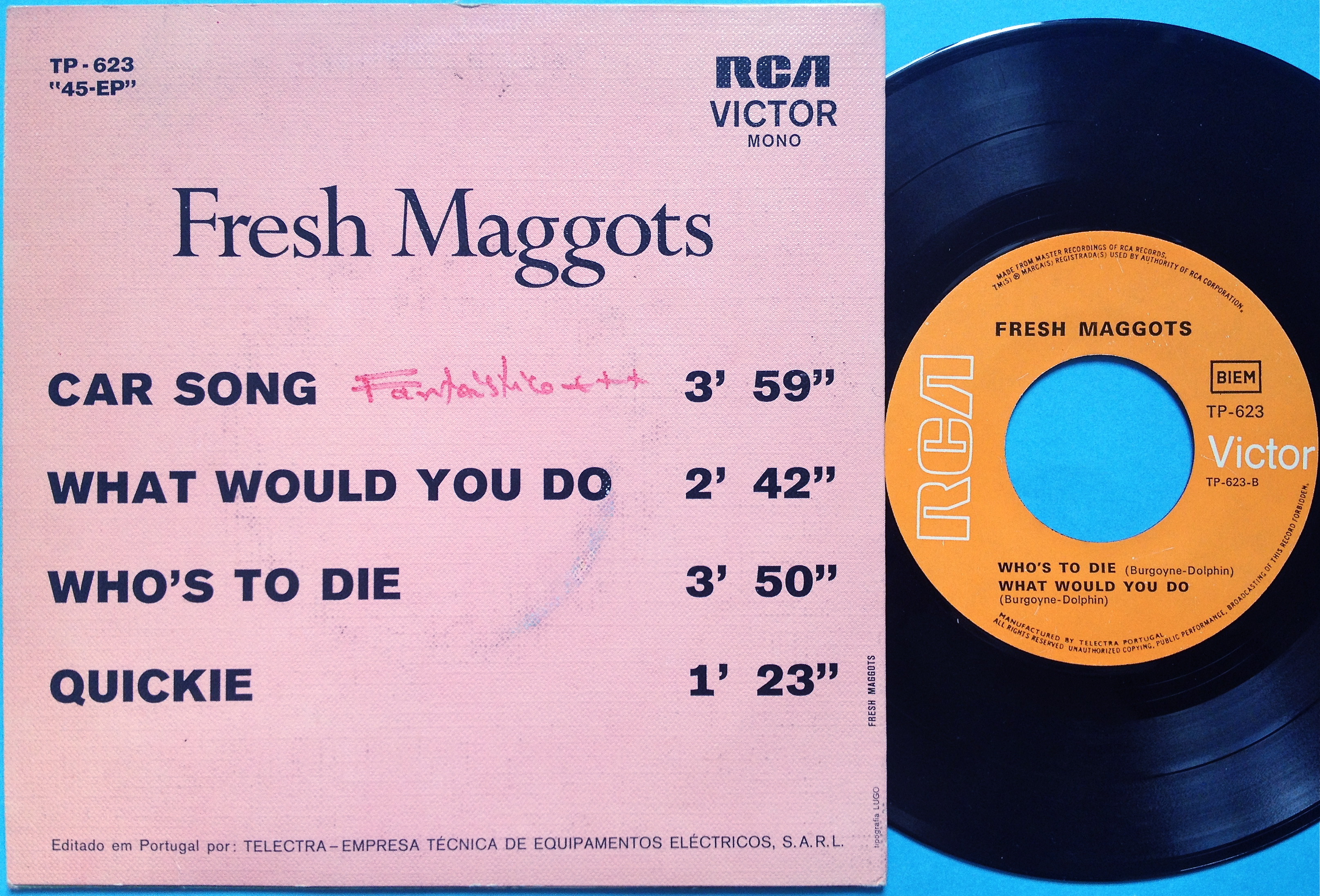 FRESH MAGGOTS - Car song +3 Portugal EP 1971 - 2