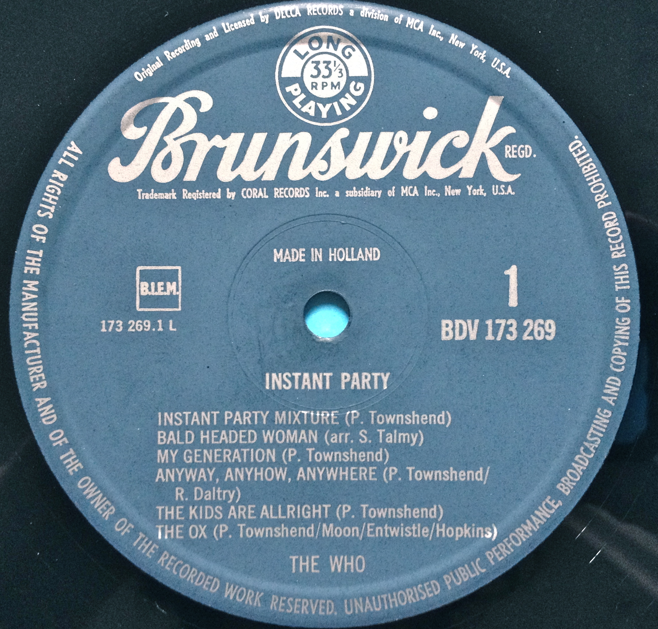 WHO - Instant party Holland ONLY LP 1967 - 3