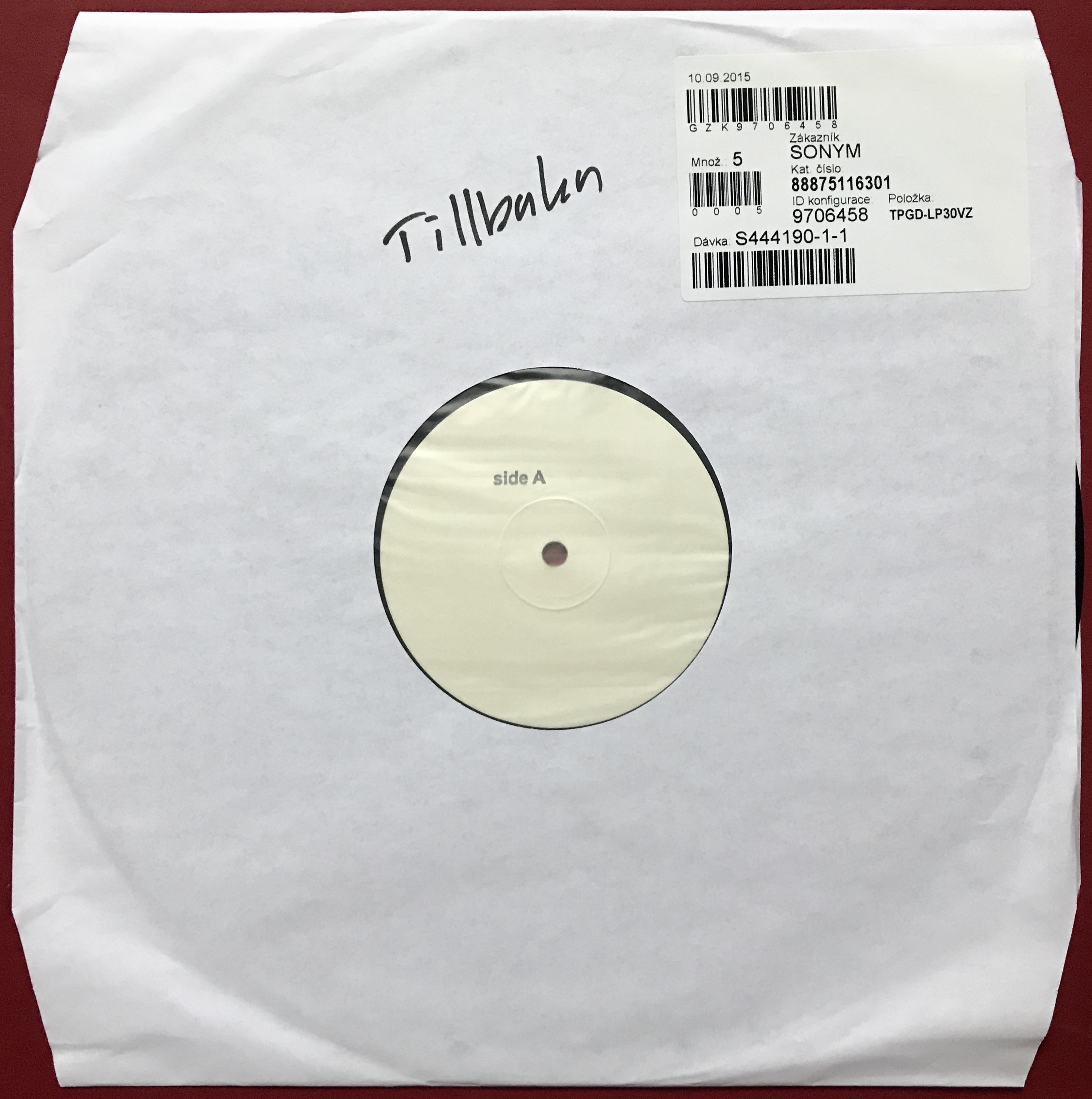 KENT - Tillbaka till samtiden Swe-orig TESTPRESS LP 2015 - 2