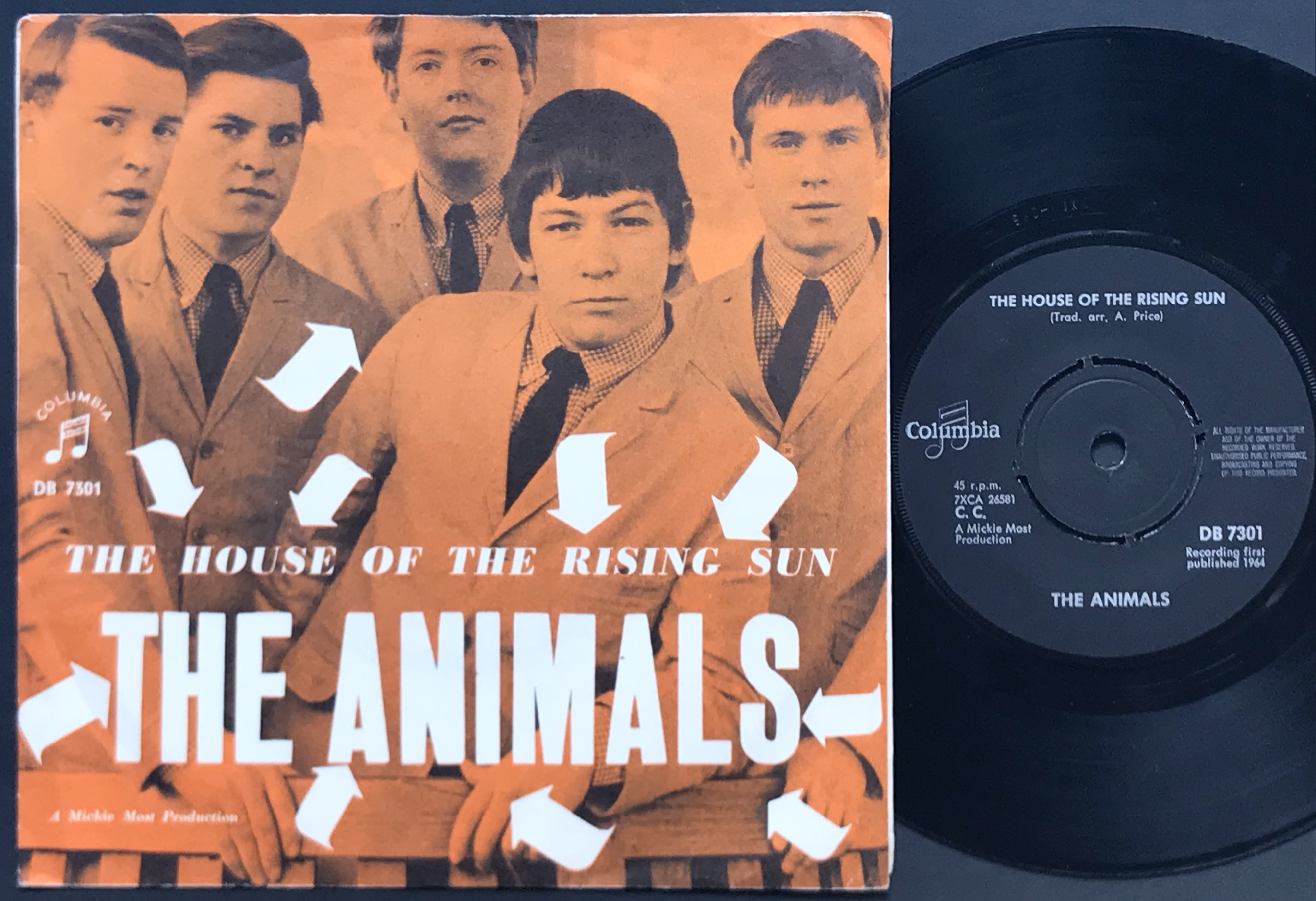 Nostalgipalatset - ANIMALS - House of the rising sun Swe ORANGE PS 1964