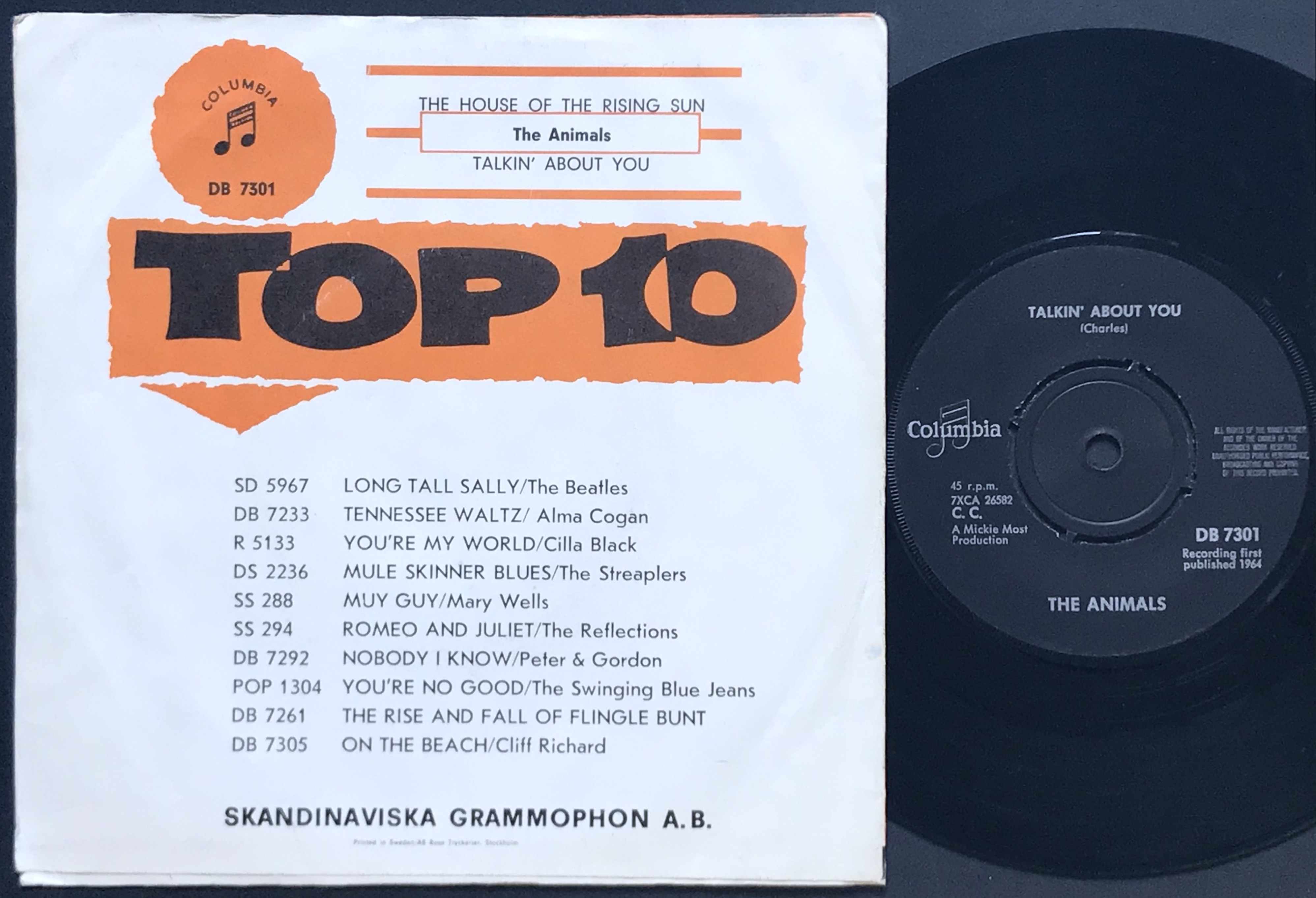 ANIMALS - House of the rising sun Swe ORANGE PS 1964 - 2