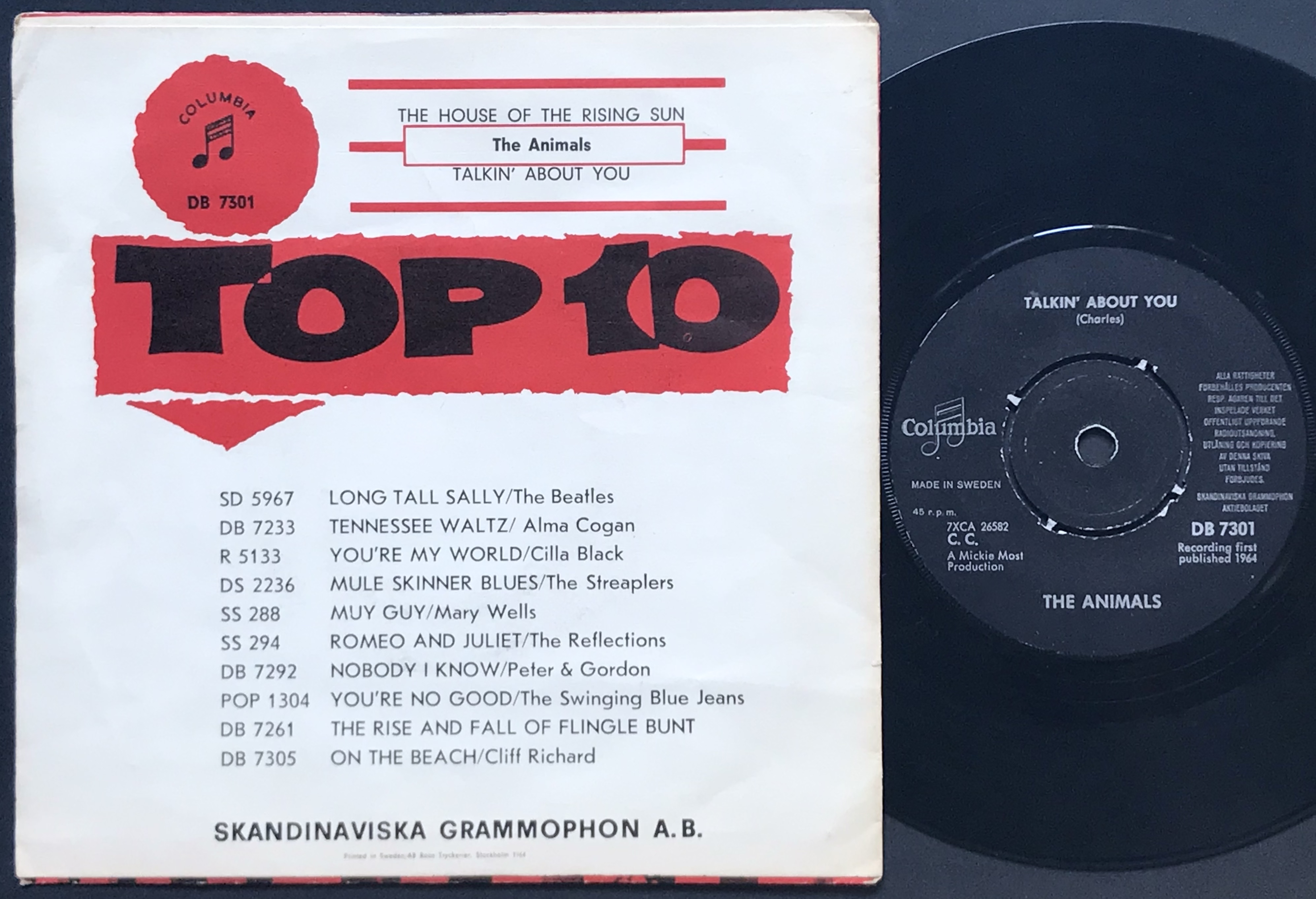 ANIMALS - House of the rising sun Swe RÖD PS 1964 - 2