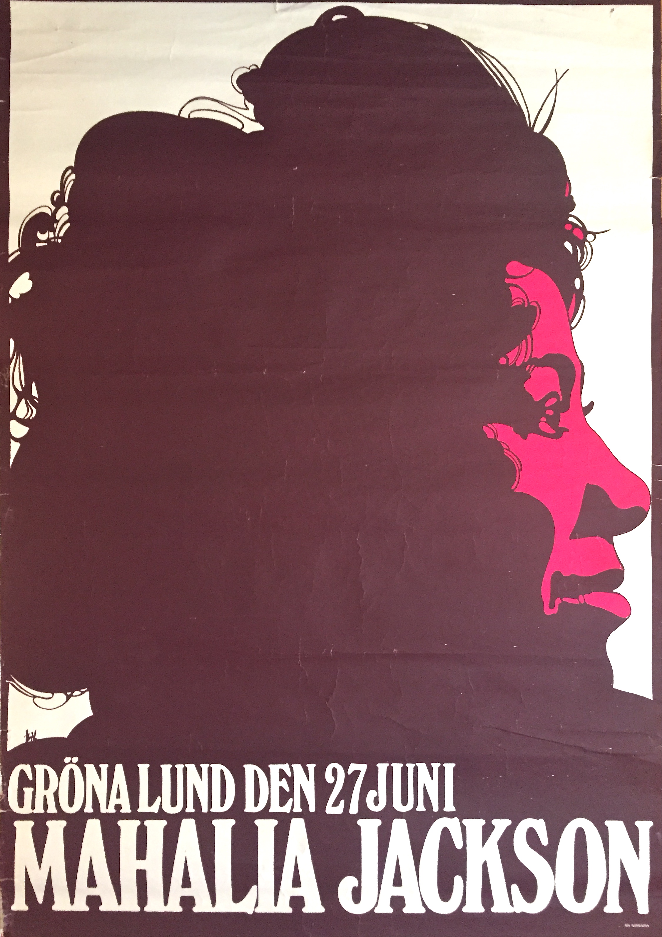 MAHALIA JACKSON (ca 1968-69) Concert poster