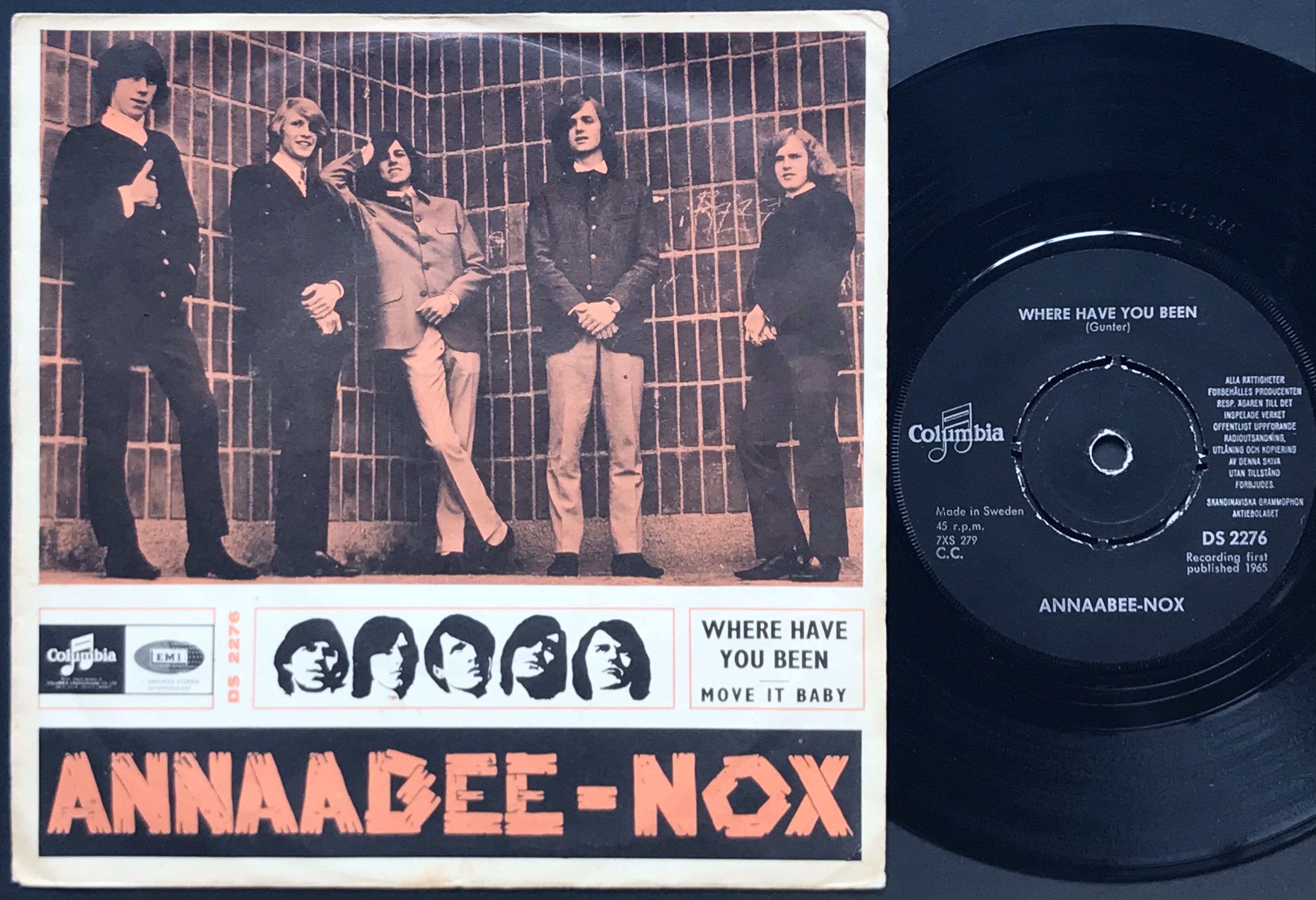 ANNAABEE-NOX - Where have you been / Move it baby  Swe PS 1965