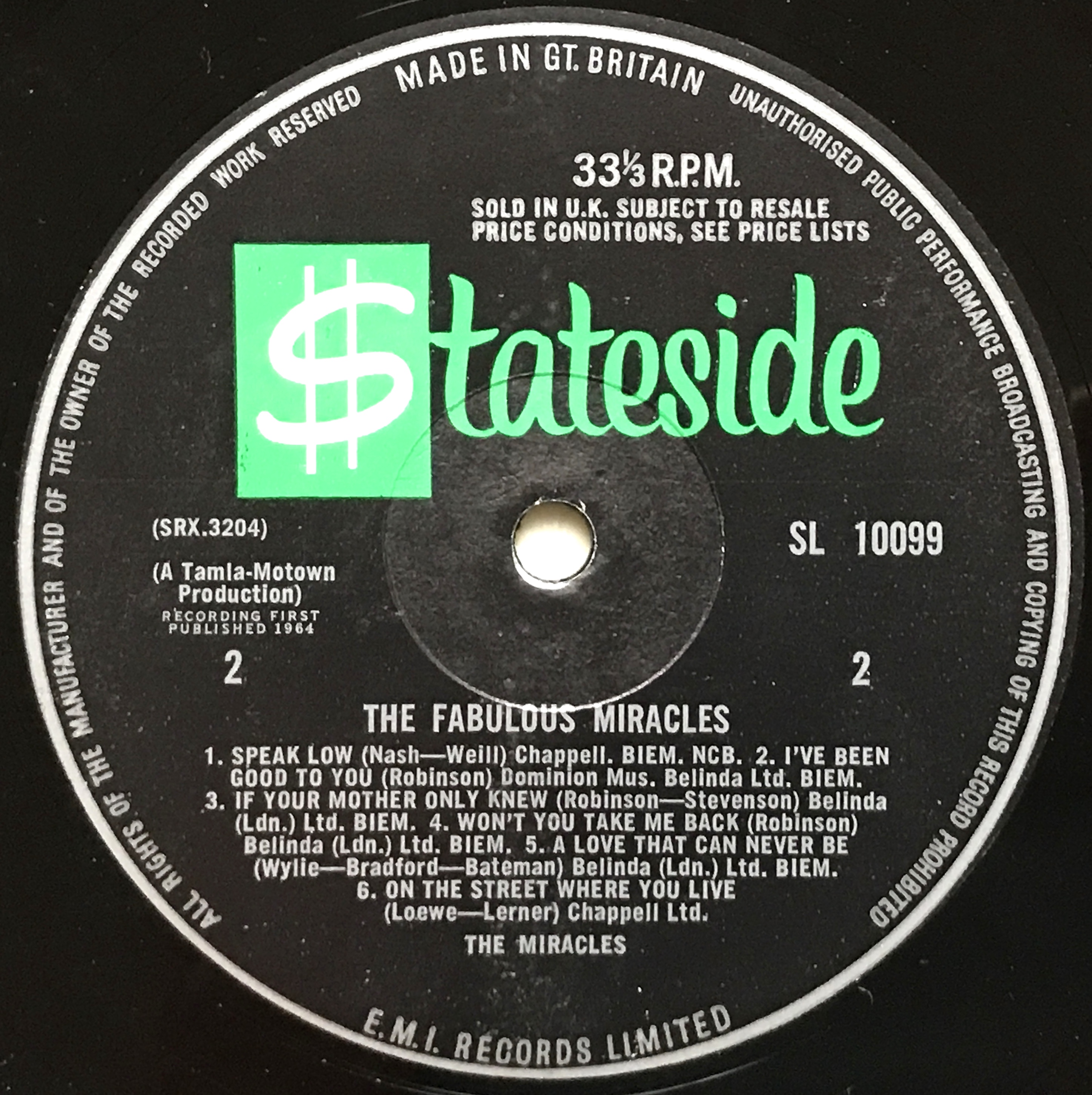 Nostalgipalatset - The MIRACLES - The Fabulous Miracles UK-orig LP 1964