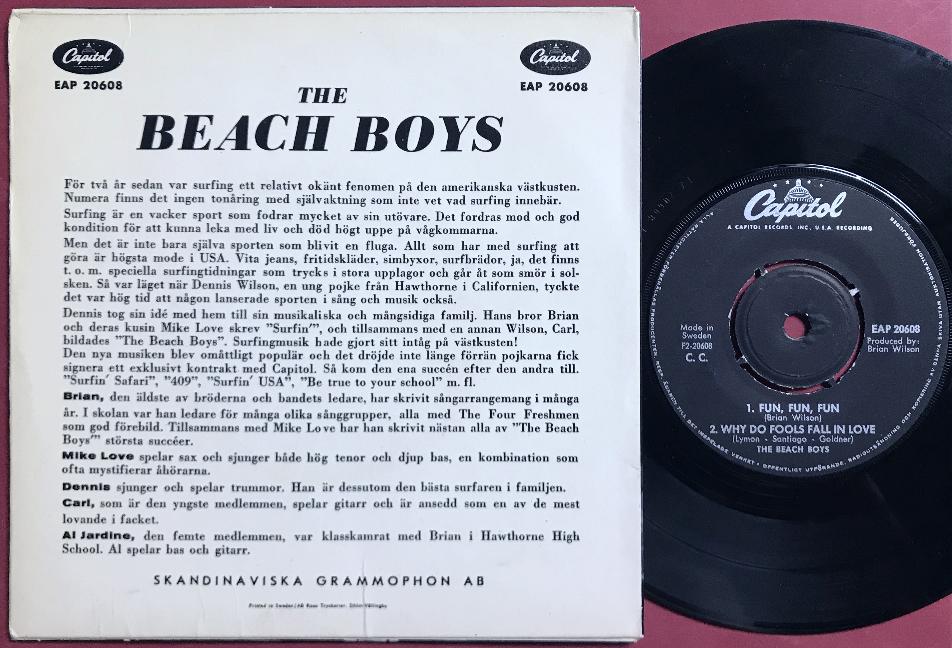 BEACH BOYS - Boogie woodie +3 Swe EP 1964 - 2