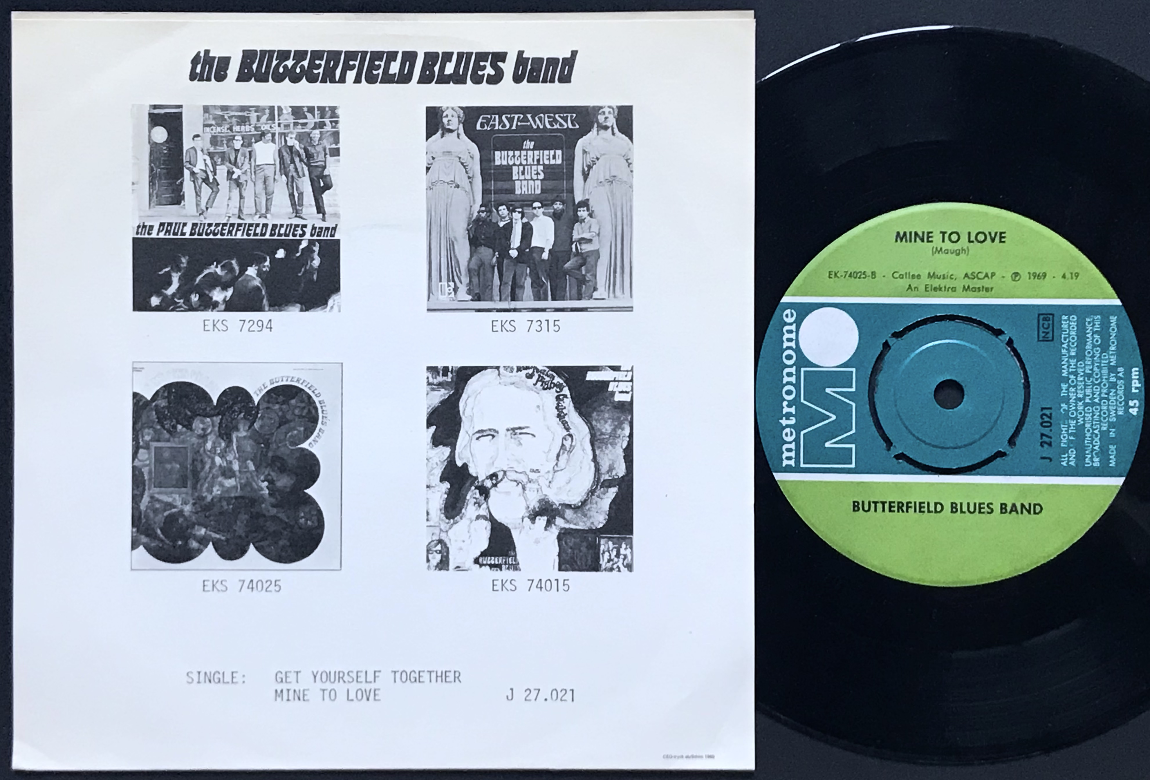 BUTTERFIELD BLUES BAND - Get yourself together Swe PS 1969 - 2