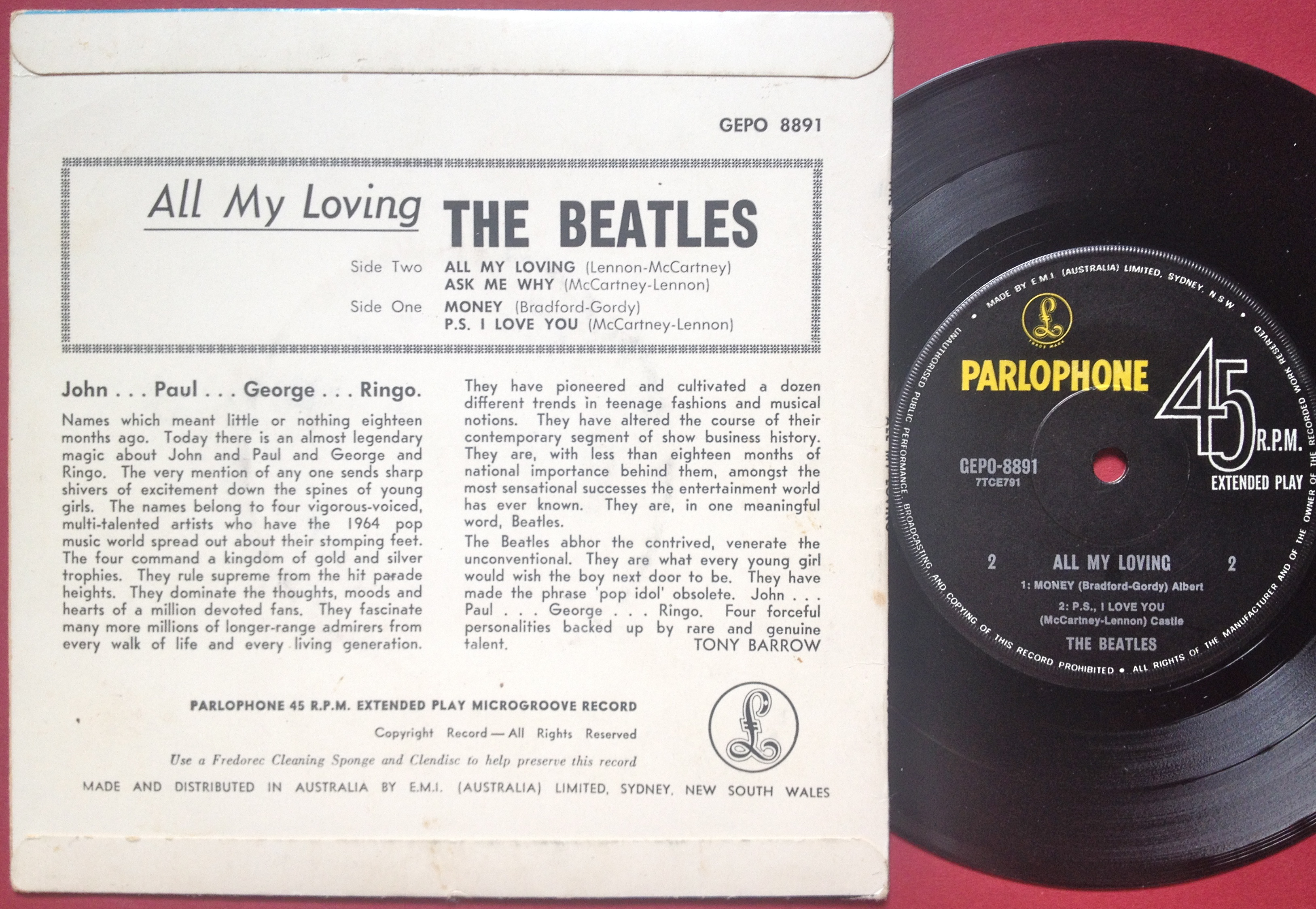 未開封 The Beatles All My Loving EP - 洋楽