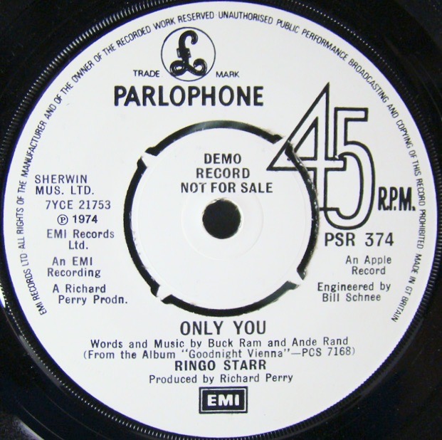 RINGO STARR - Only you 45 UK-1974 DEMO only ULTRA RARE! - 2