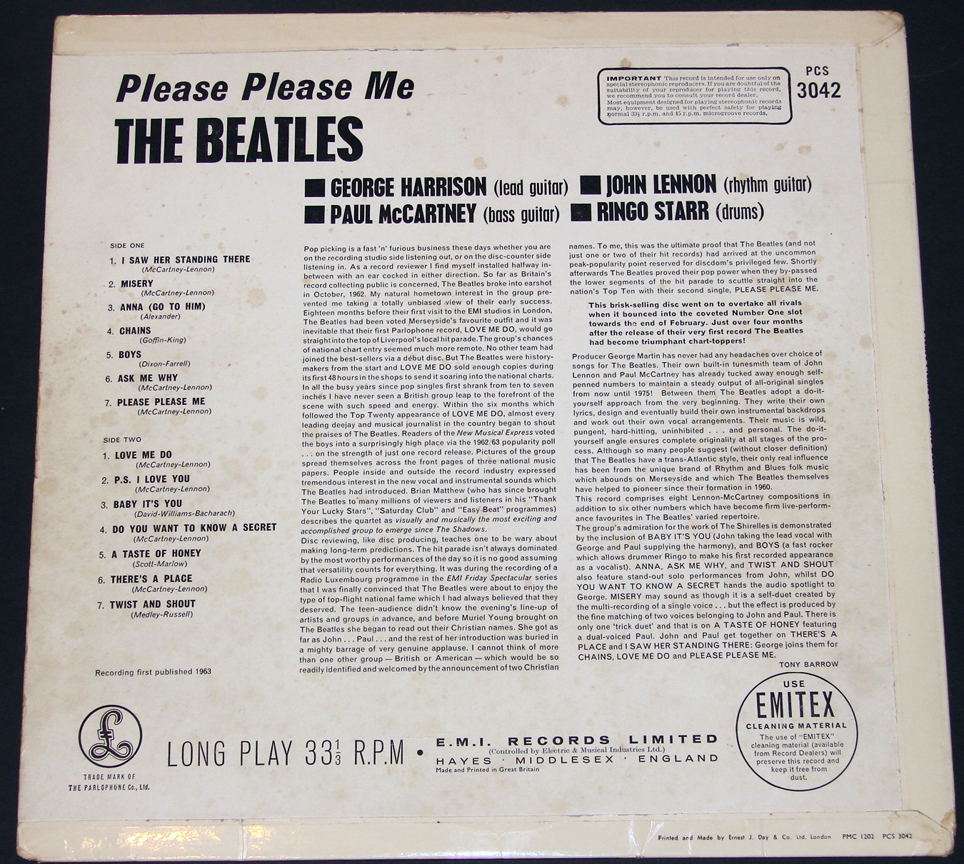 BEATLES - Please please me UK 1963 Gold label STEREO! - 3