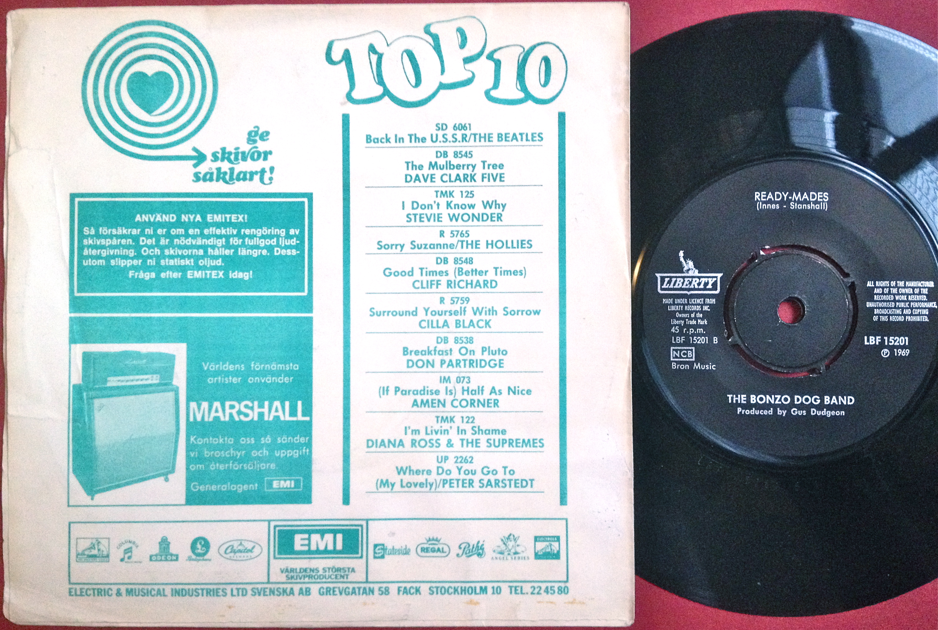 BONZO DOG BAND - Mr. Apollo Swe PS 1969 - 2