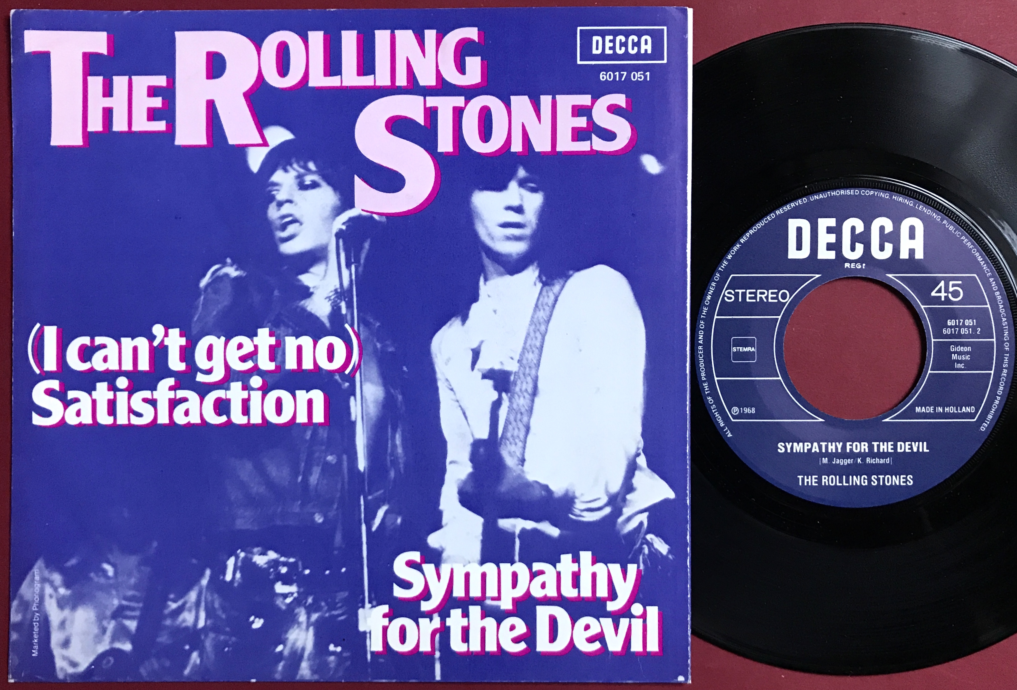 ROLLING STONES - Satisfaction / Sympathy for the devil Holland PS 1980 - 2