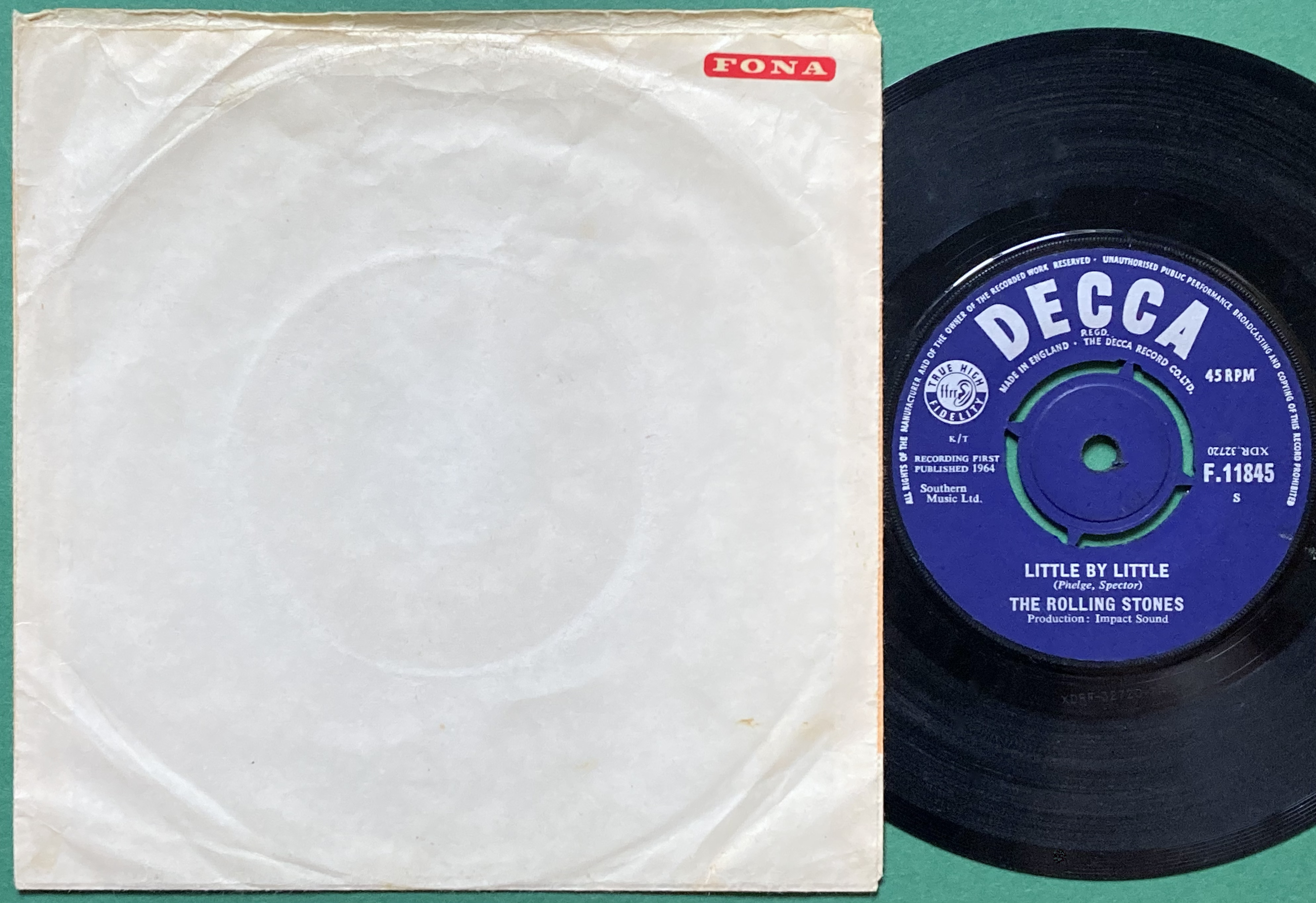 ROLLING STONES - Not fade away Danish orange PS 1964 - 2