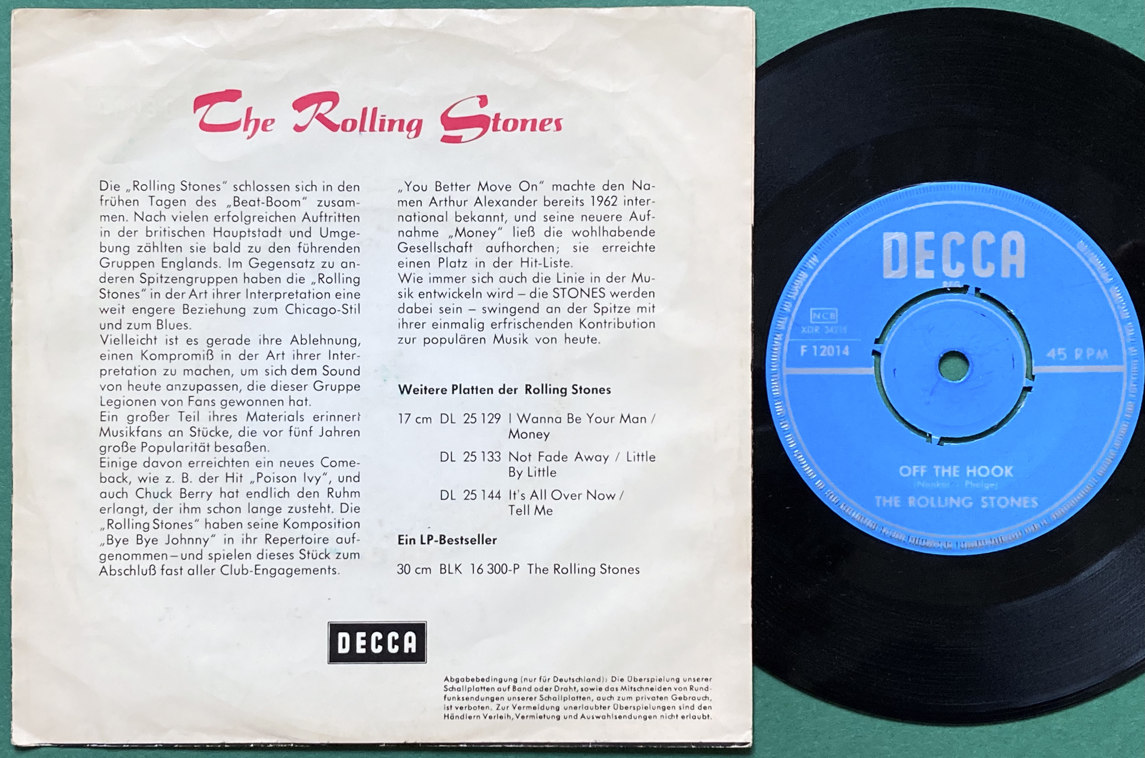 ROLLING STONES - Little red rooster Swe PS 45 1964 - 2