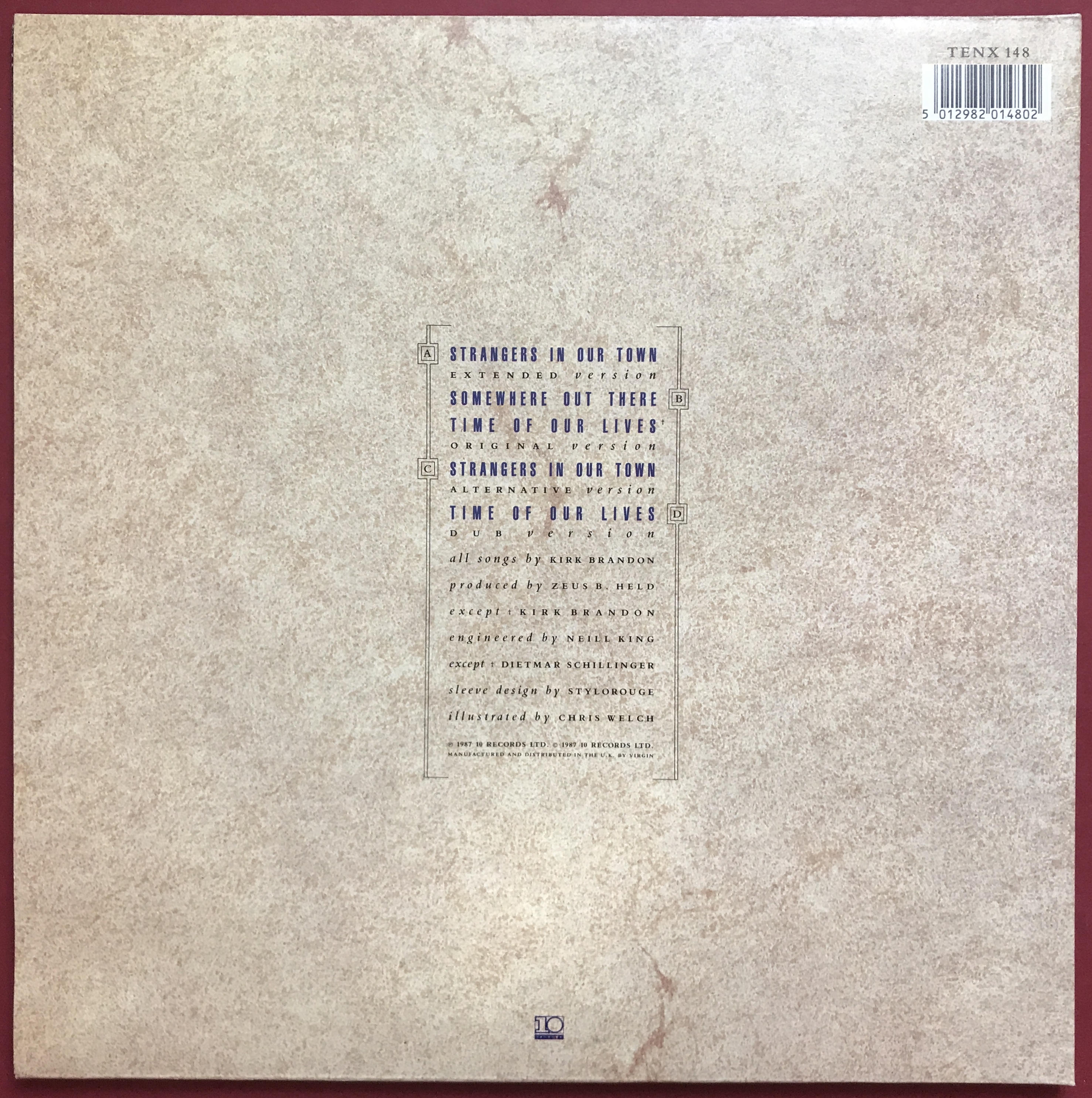 SPEAR OF DESTINY - Strangers in our town SIGNERAD 2LP 1987 - 3
