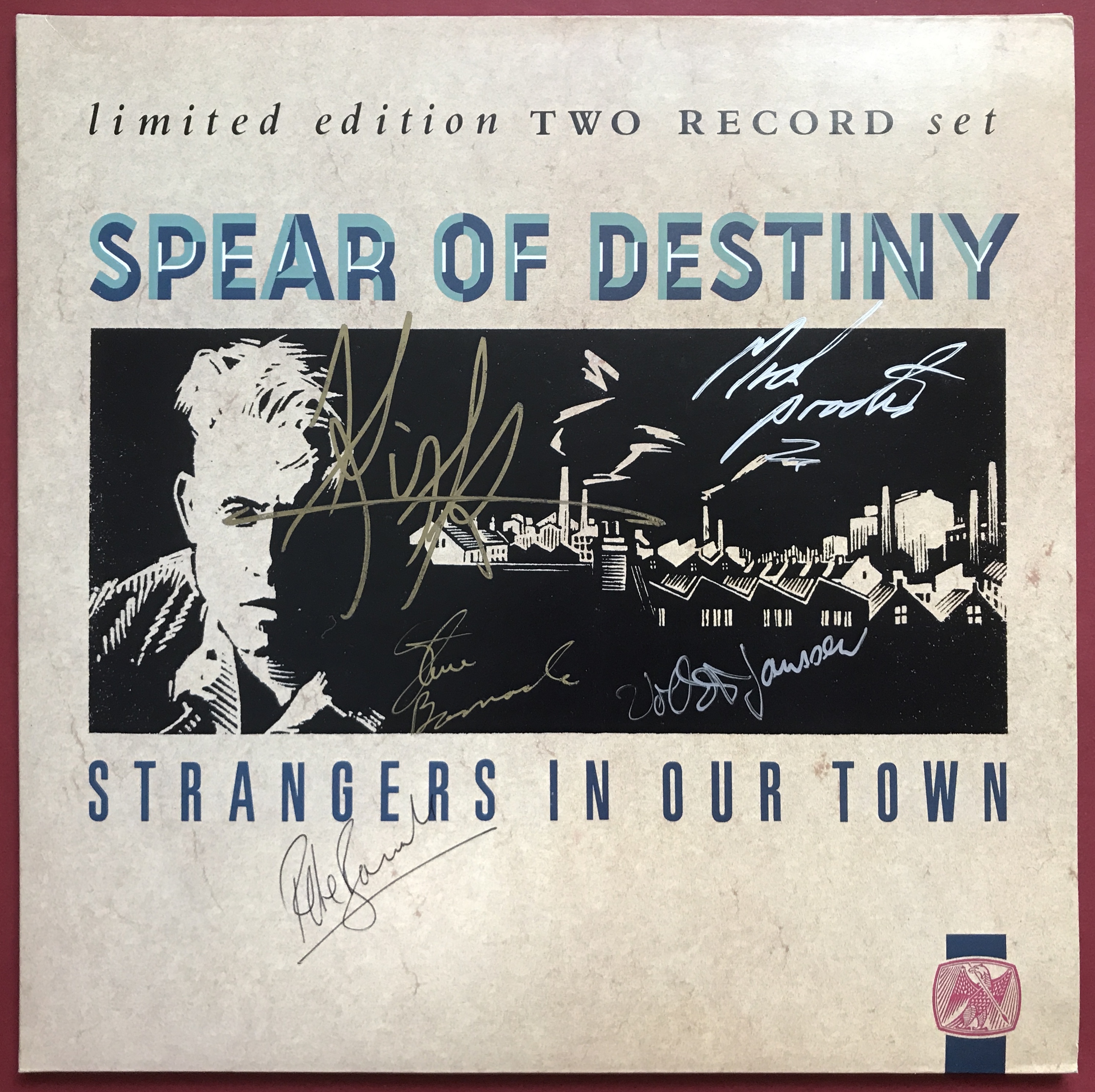 SPEAR OF DESTINY - Strangers in our town SIGNERAD 2LP 1987