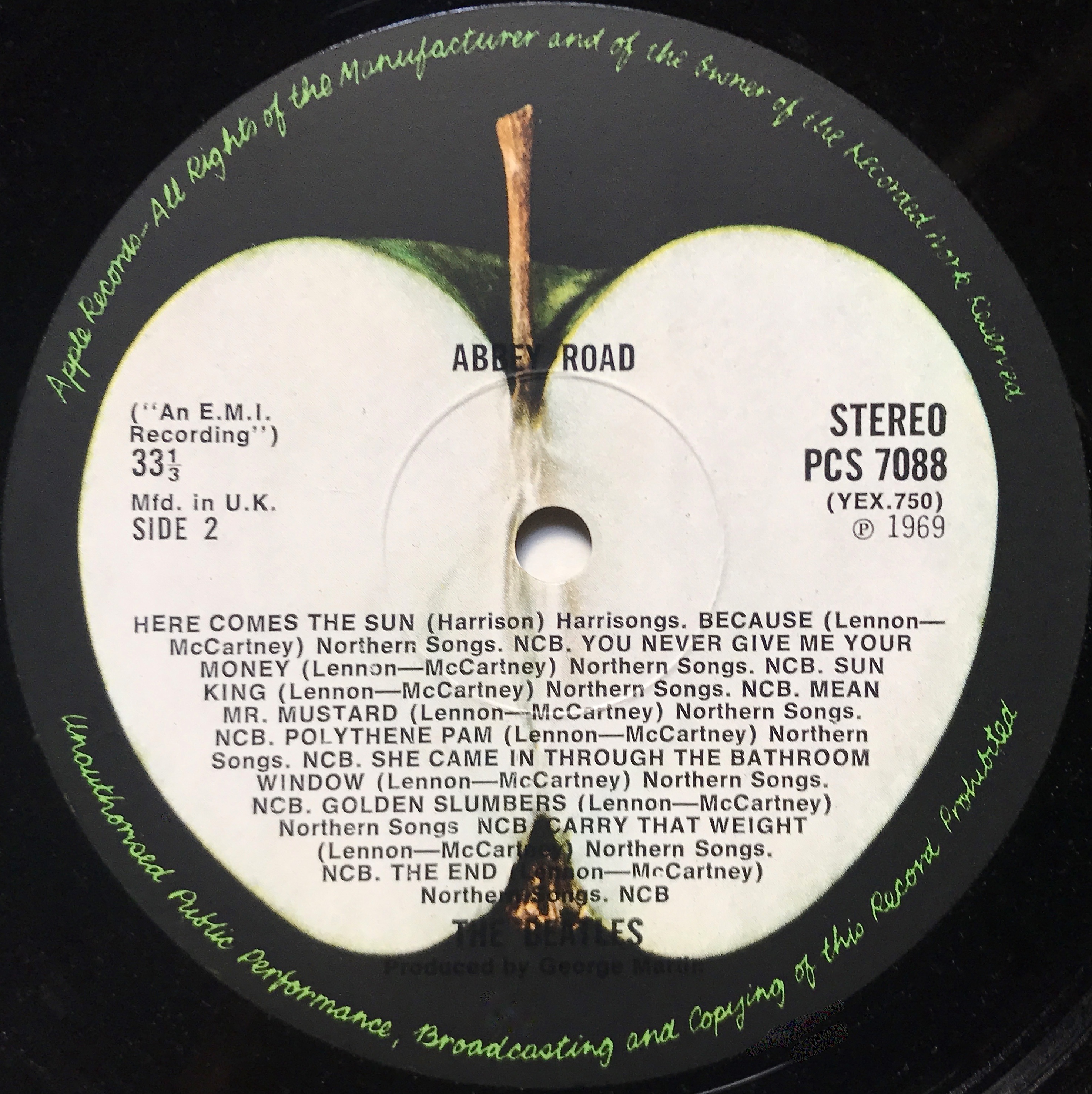 BEATLES - Abbey road UK-orig Misaligned Apple LP 1969 - 5