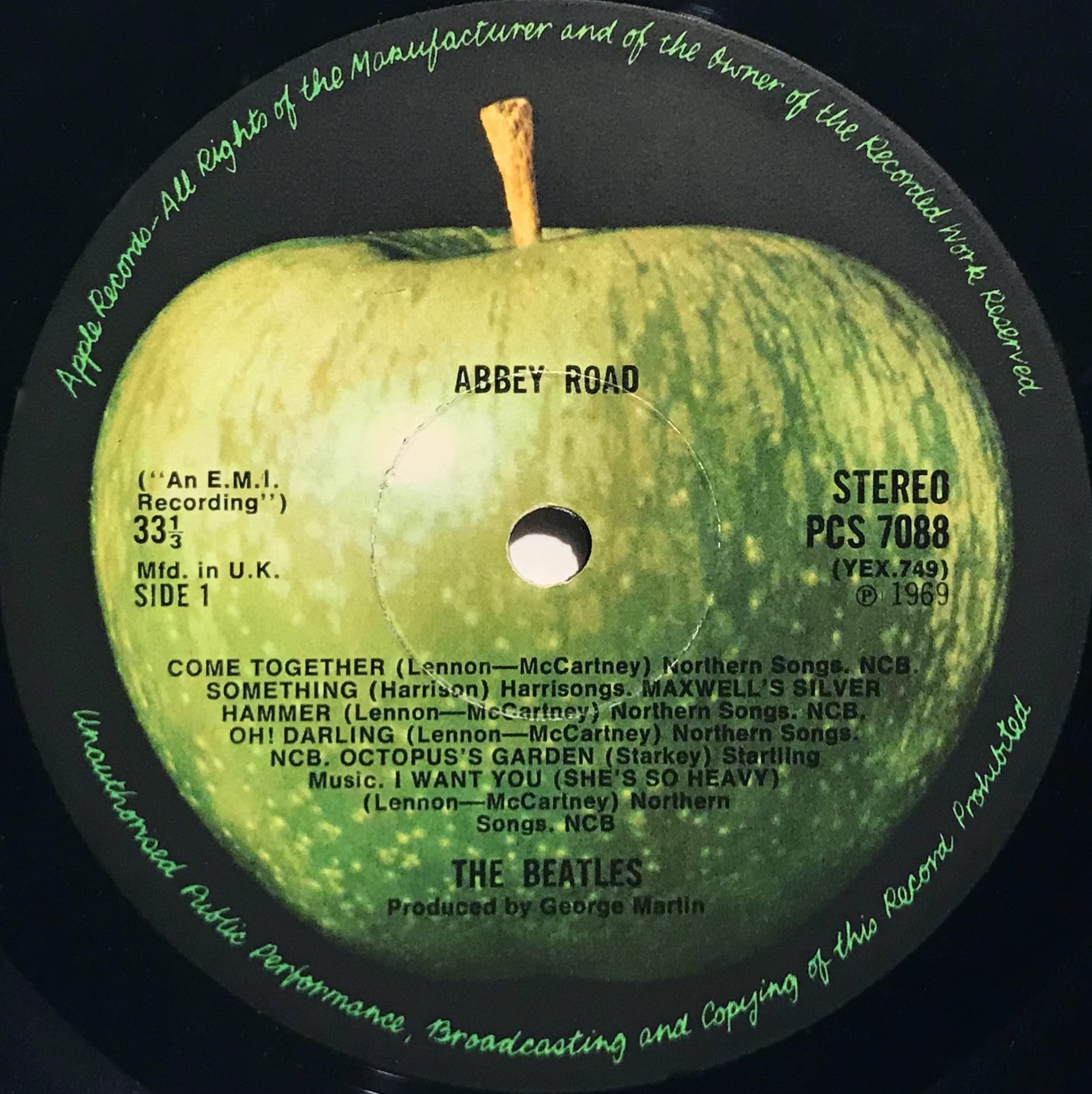 BEATLES - Abbey road UK-orig Misaligned Apple LP 1969 - 4