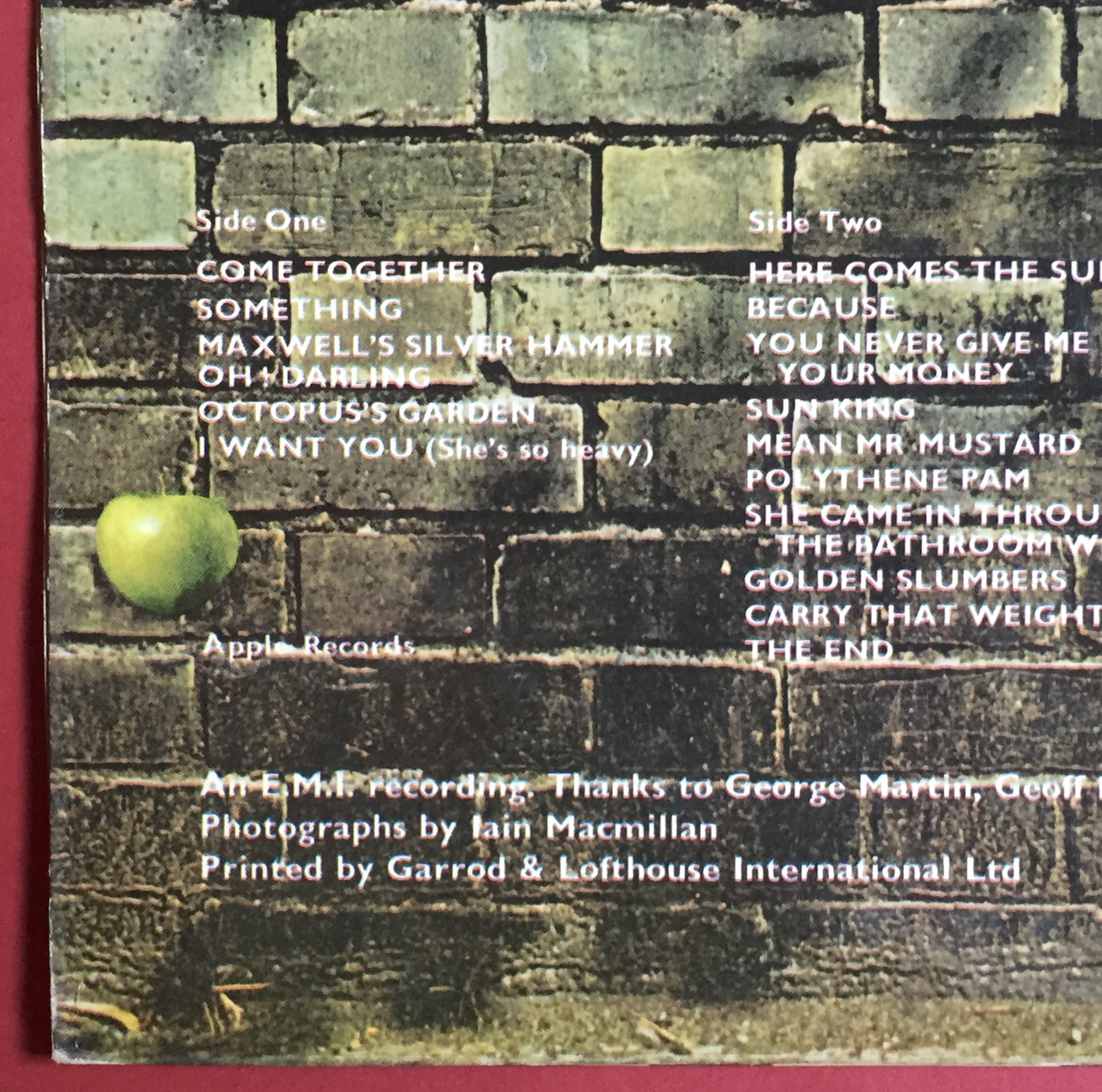 BEATLES - Abbey road UK-orig Misaligned Apple LP 1969 - 3