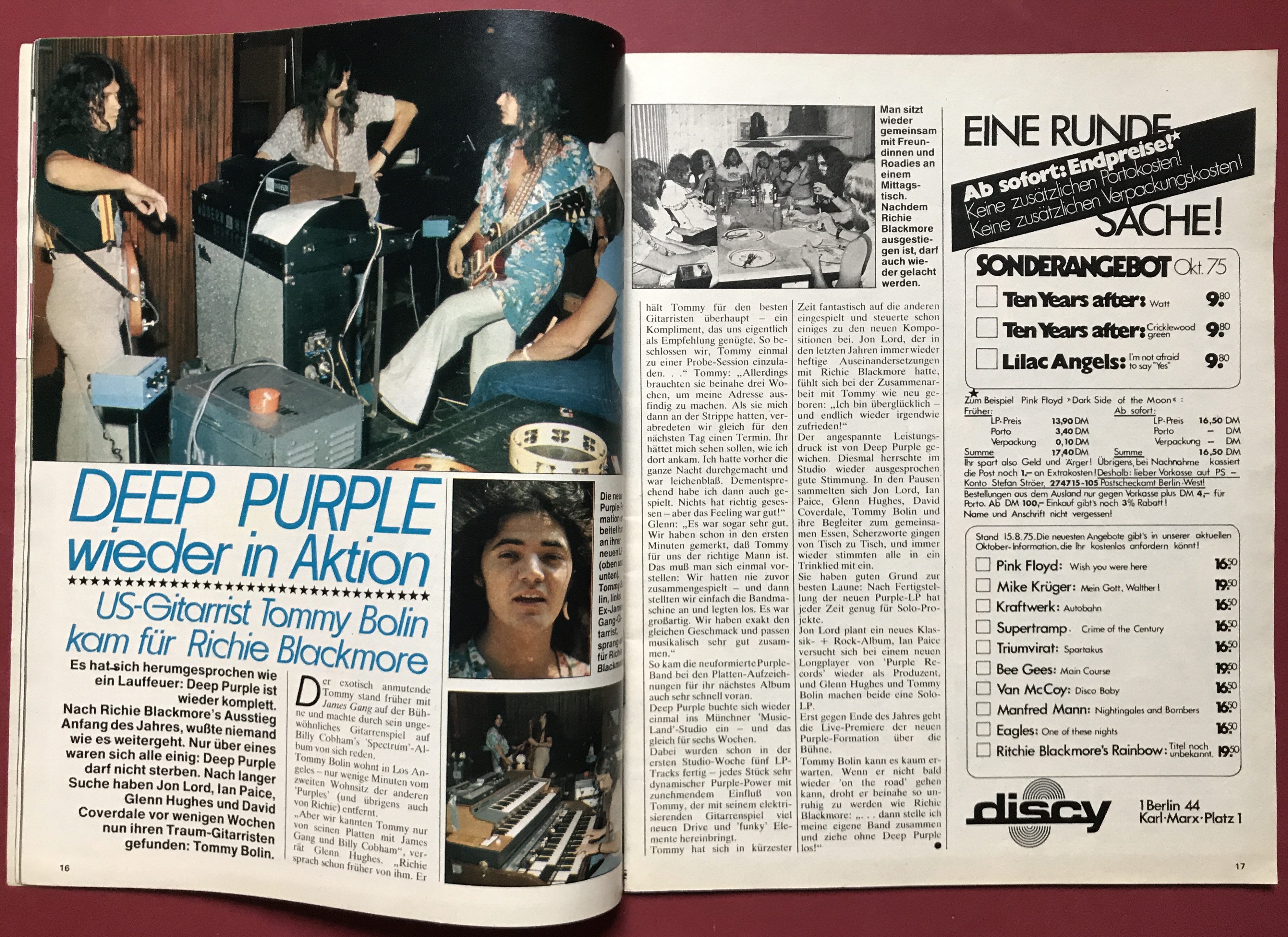 POPFOTO - Nr 10 1975 PAUL McCARTNEY-omslag + AFFISCH - 9
