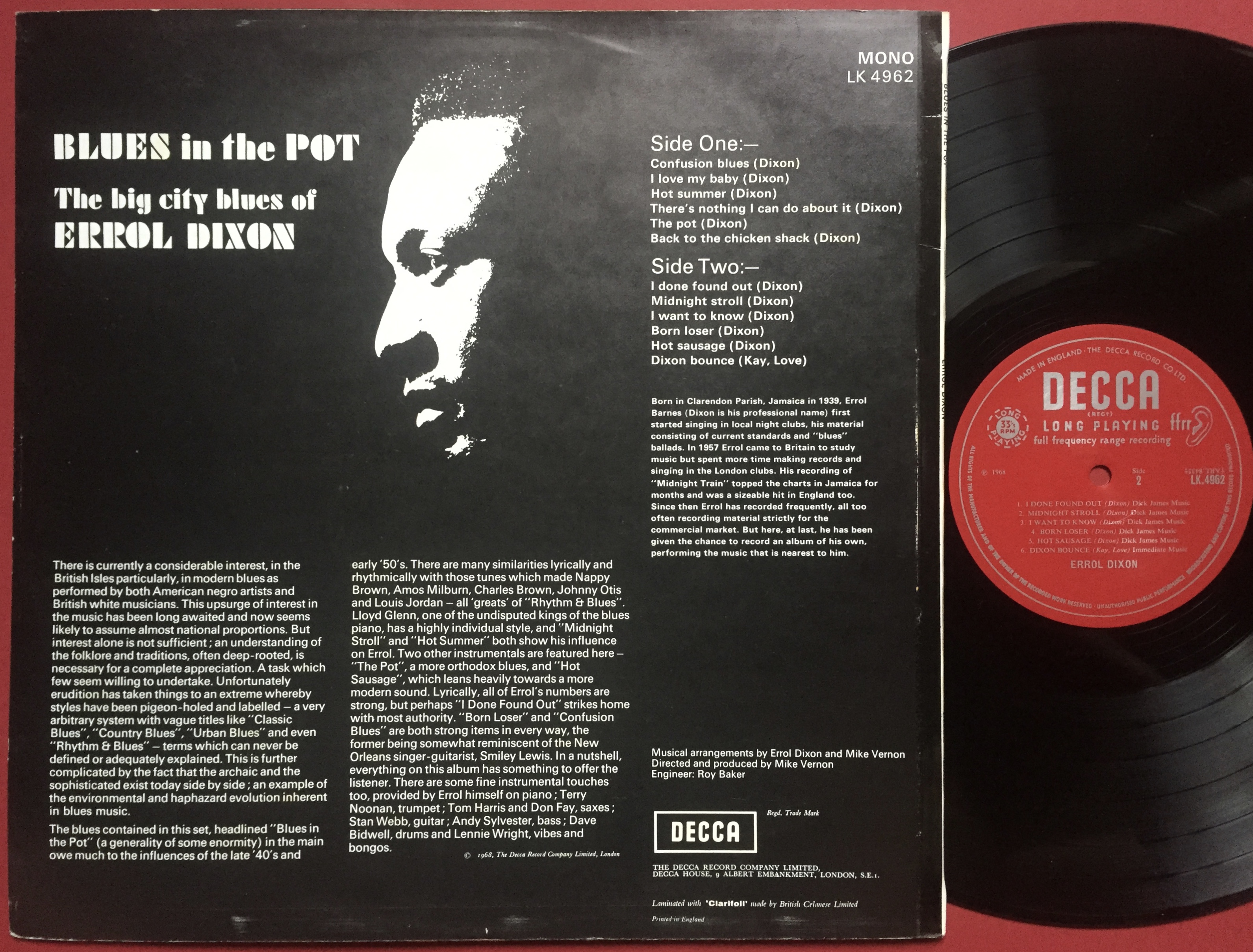 ERROL DIXON - Blues in the pot UK-orig MONO LP 1968 - 2
