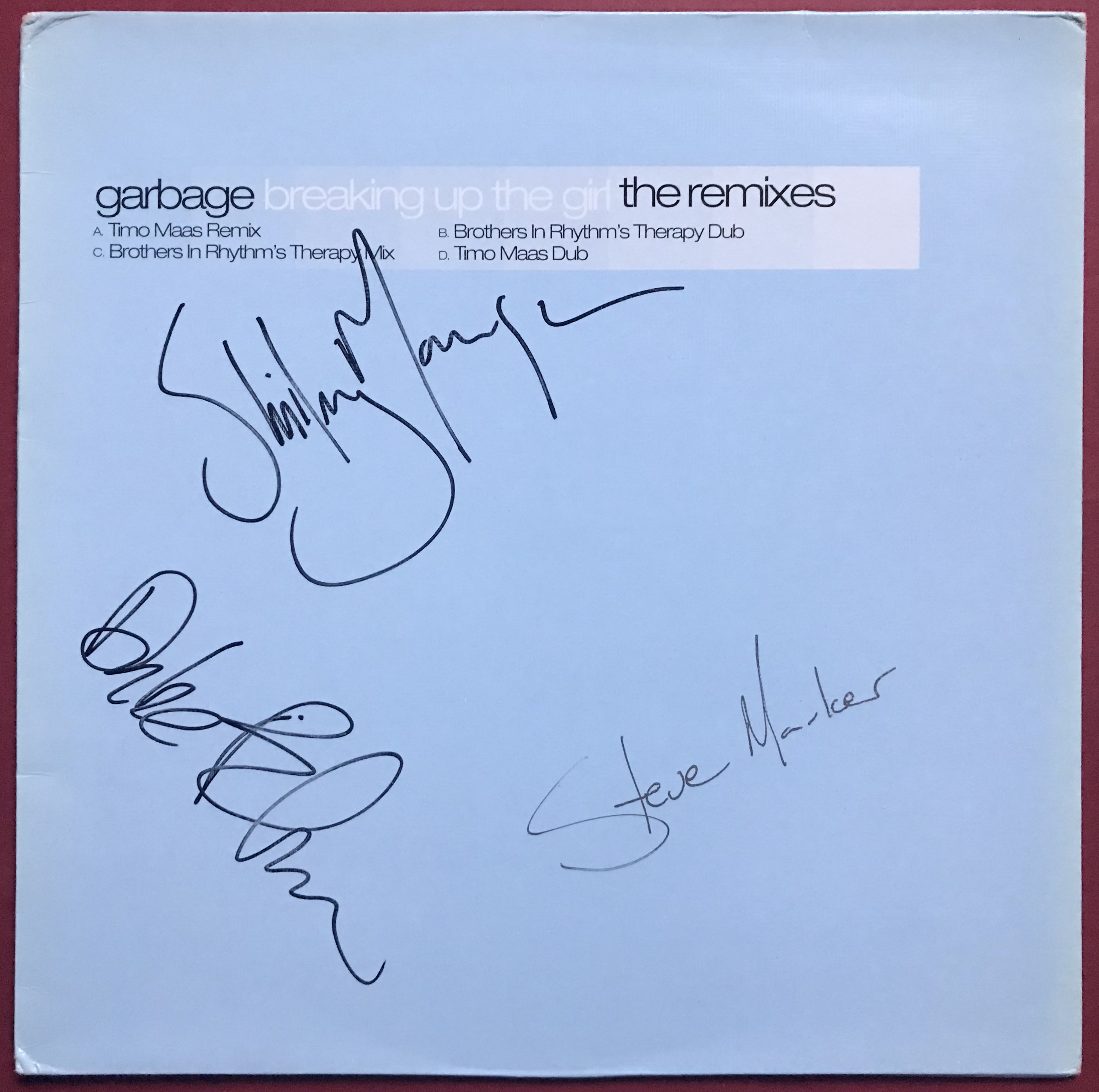 GARBAGE - Breaking up the girl SIGNERAD 12" Maxi 2002