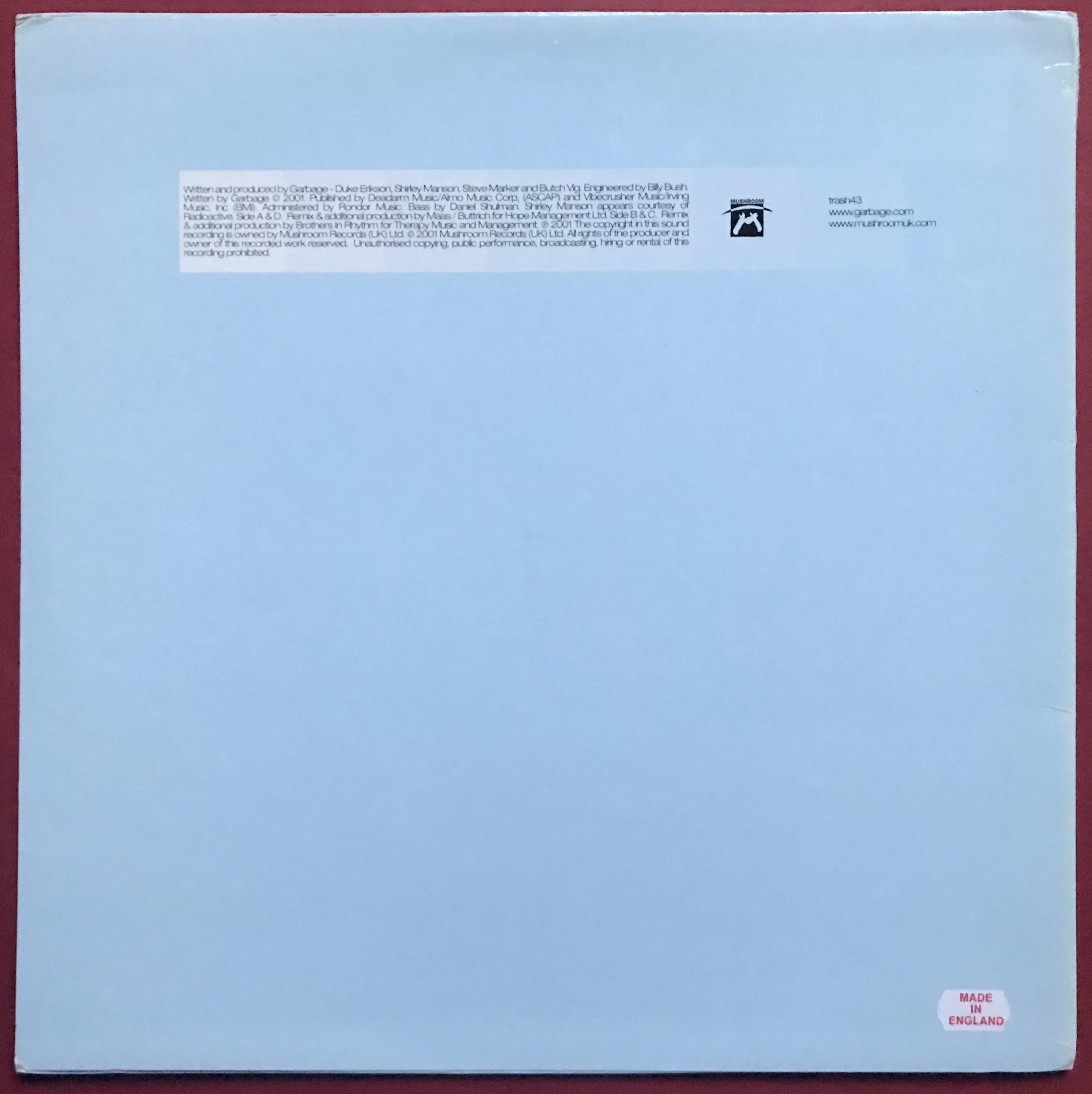 GARBAGE - Breaking up the girl SIGNERAD 12" Maxi 2002 - 4