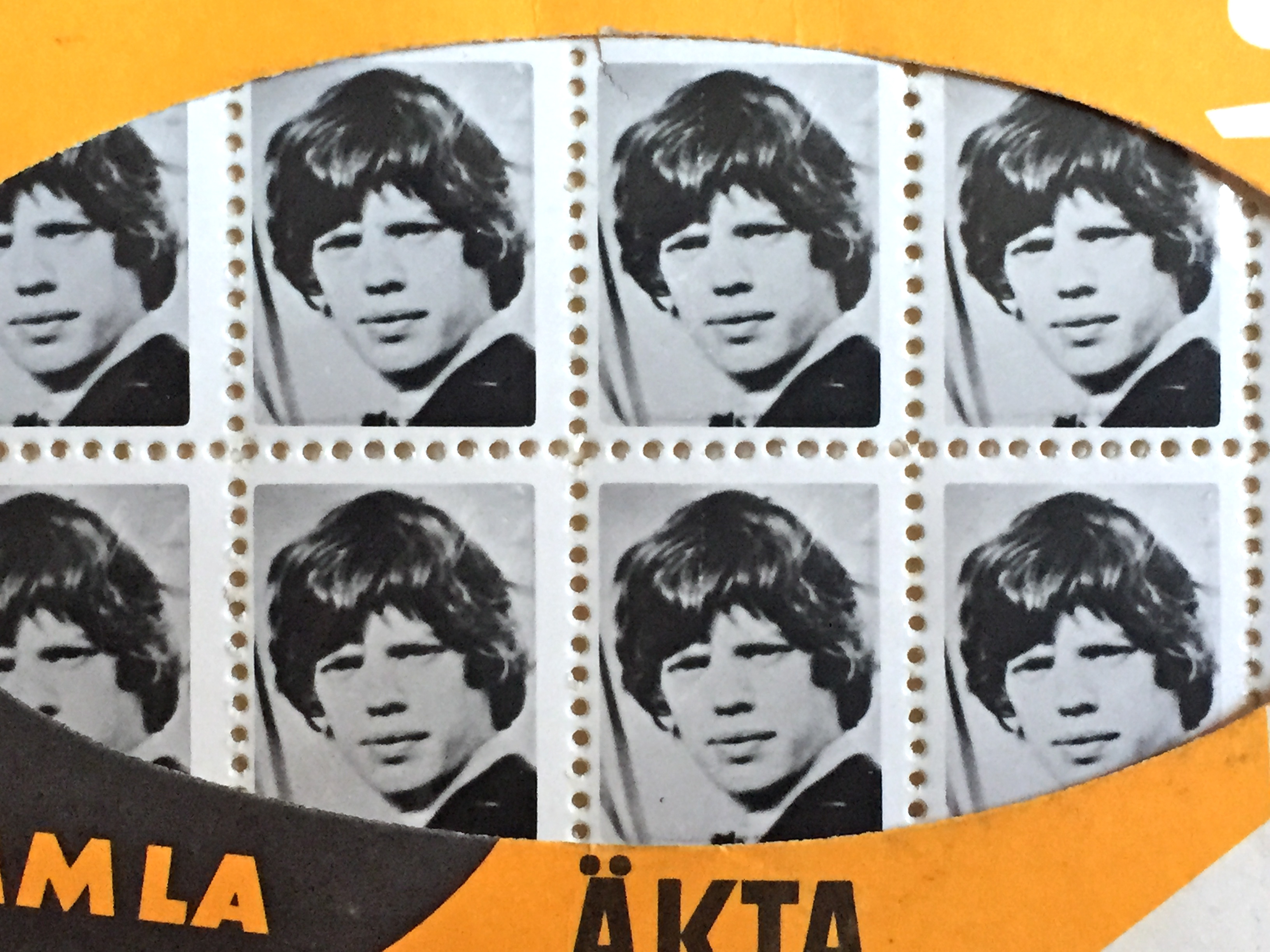 ROLLING STONES - Mick Jagger RARE Photo-stamps Sweden 1964 - 2