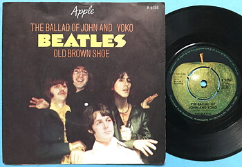 BEATLES - The ballad of John and Yoko 7" Dark brown Swe PS 1969