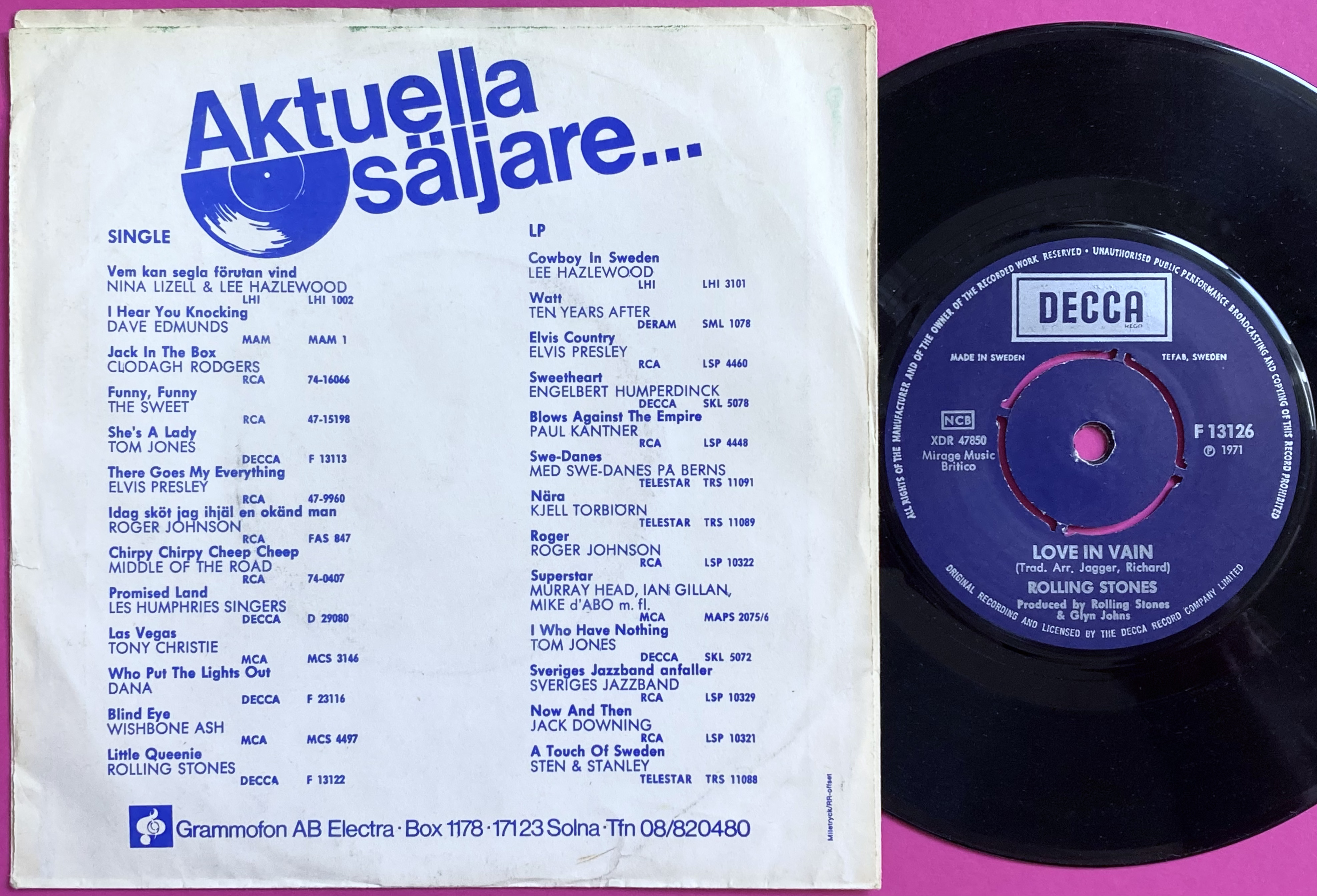 ROLLING STONES - Little Queenie Swe PS 1971 - 2