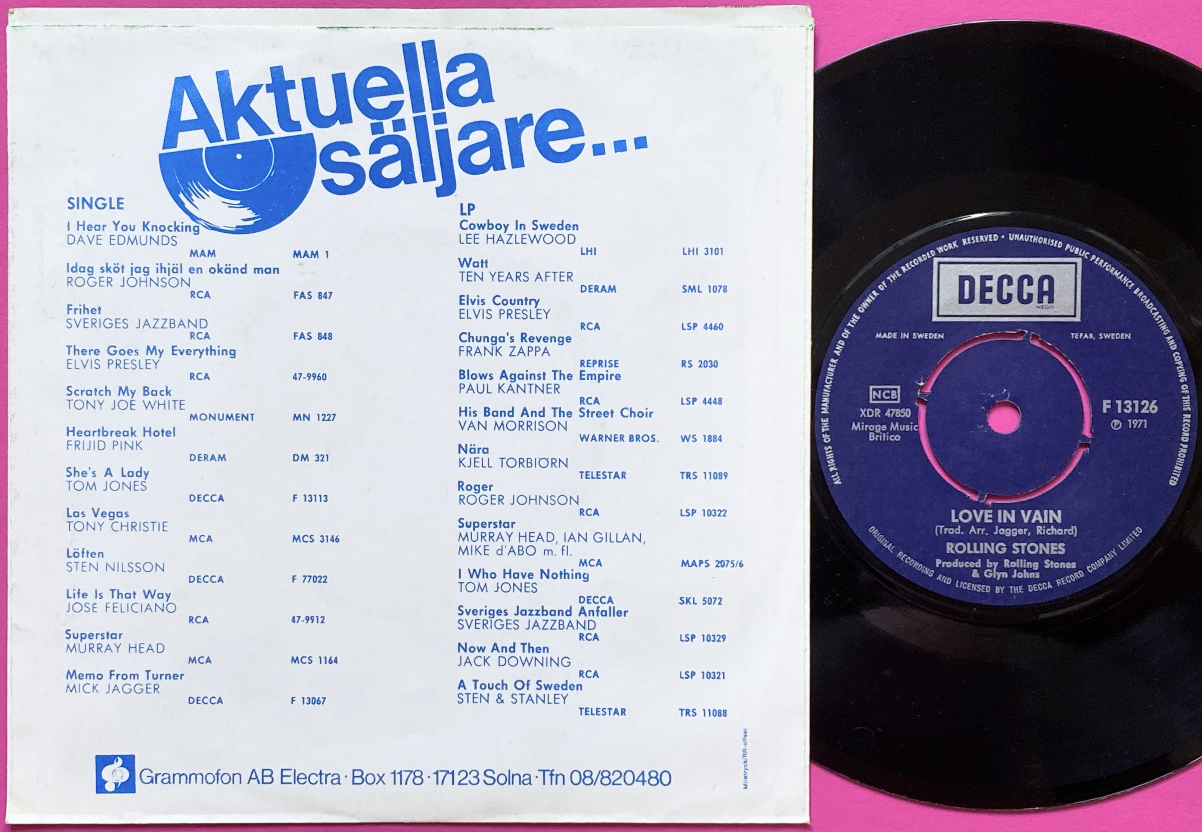 ROLLING STONES - Little Queenie Swe PS 1971 - 2