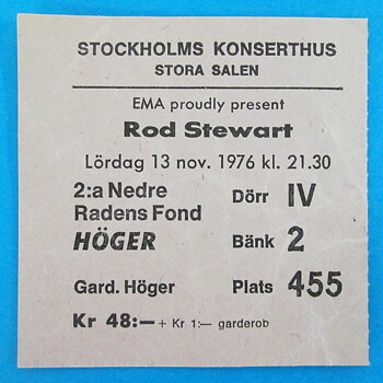 ROD STEWART - Stockholm 1976