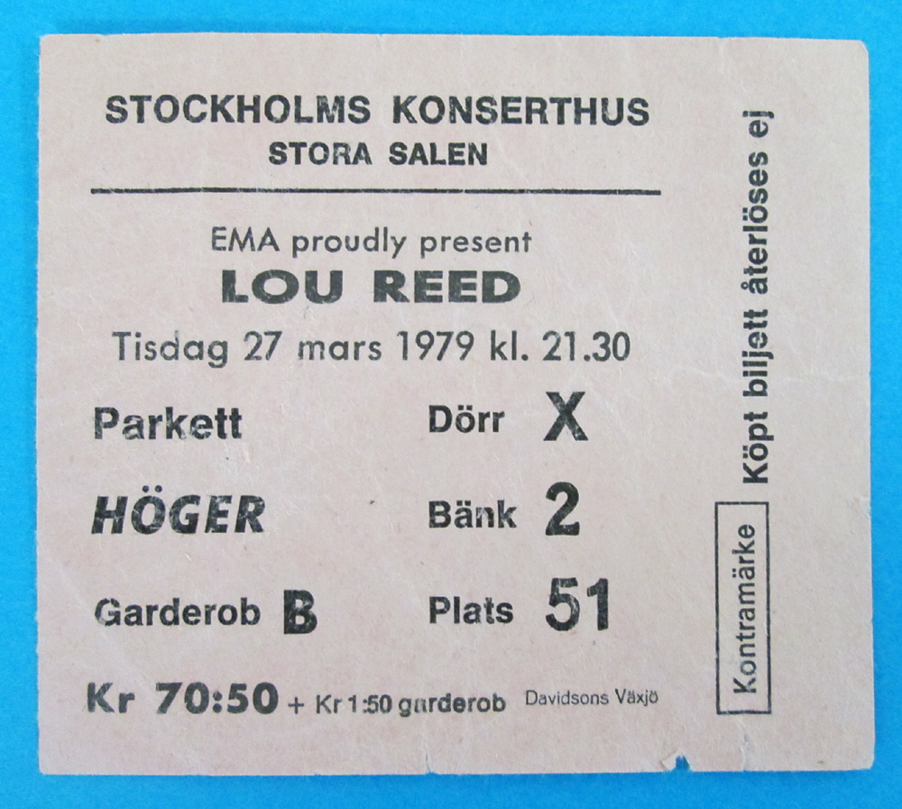 LOU REED - Stockholm 1979