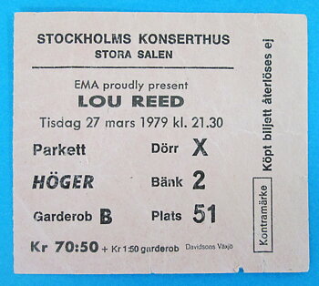 LOU REED - Stockholm 1979