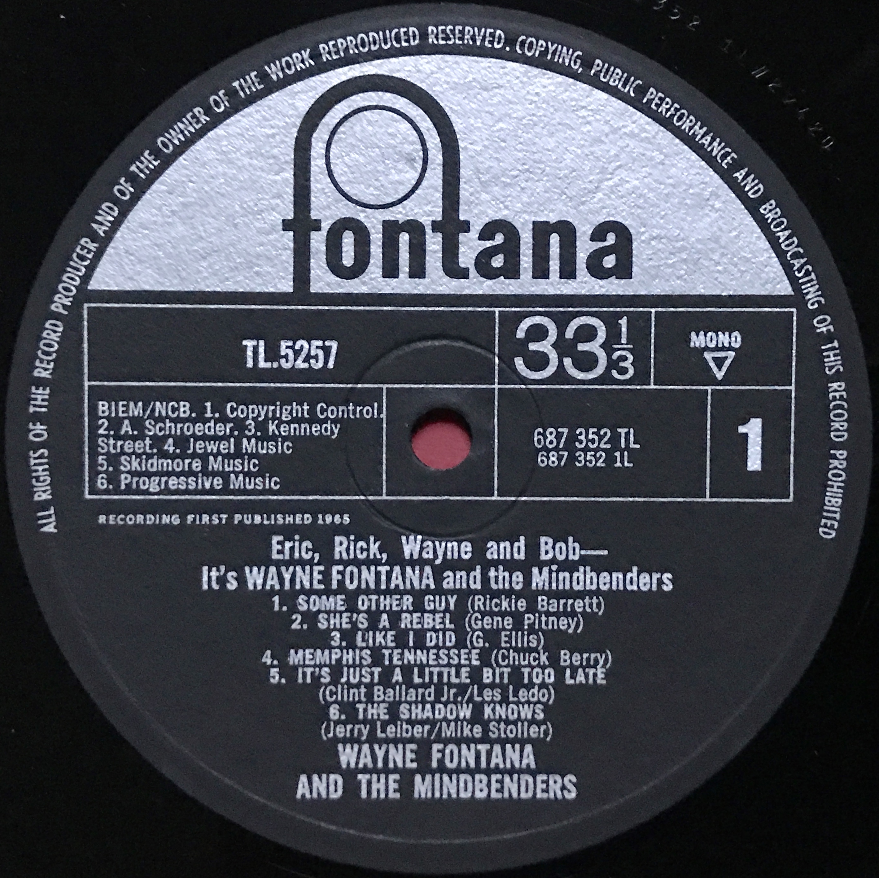 WAYNE FONTANA AND THE MINDBENDERS  - It´s Wayne Fontana.. UK-orig LP 1965 - 3