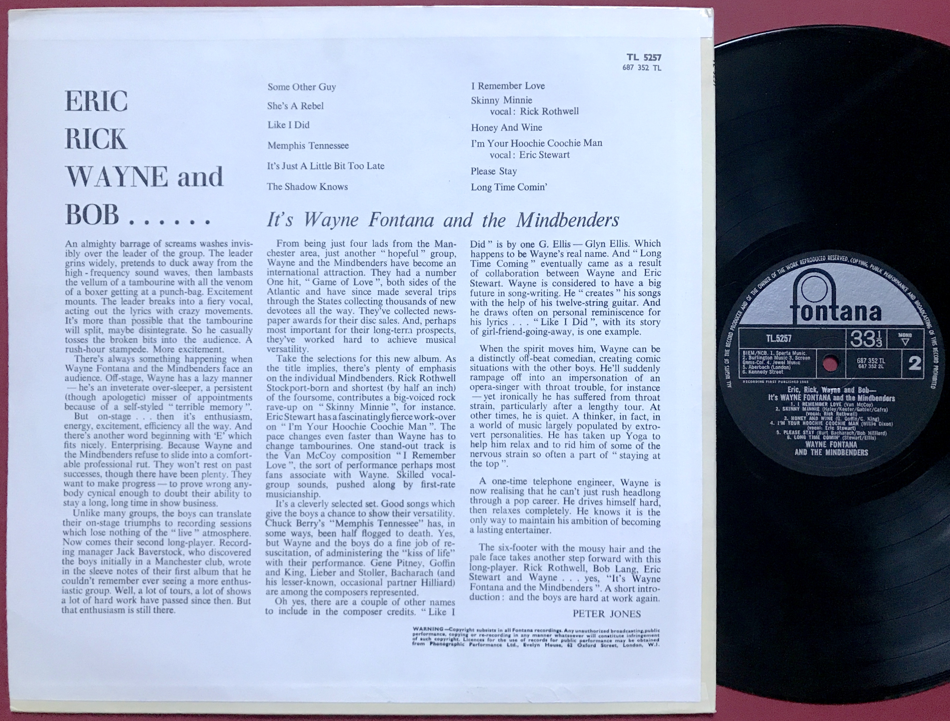 WAYNE FONTANA AND THE MINDBENDERS  - It´s Wayne Fontana.. UK-orig LP 1965 - 2