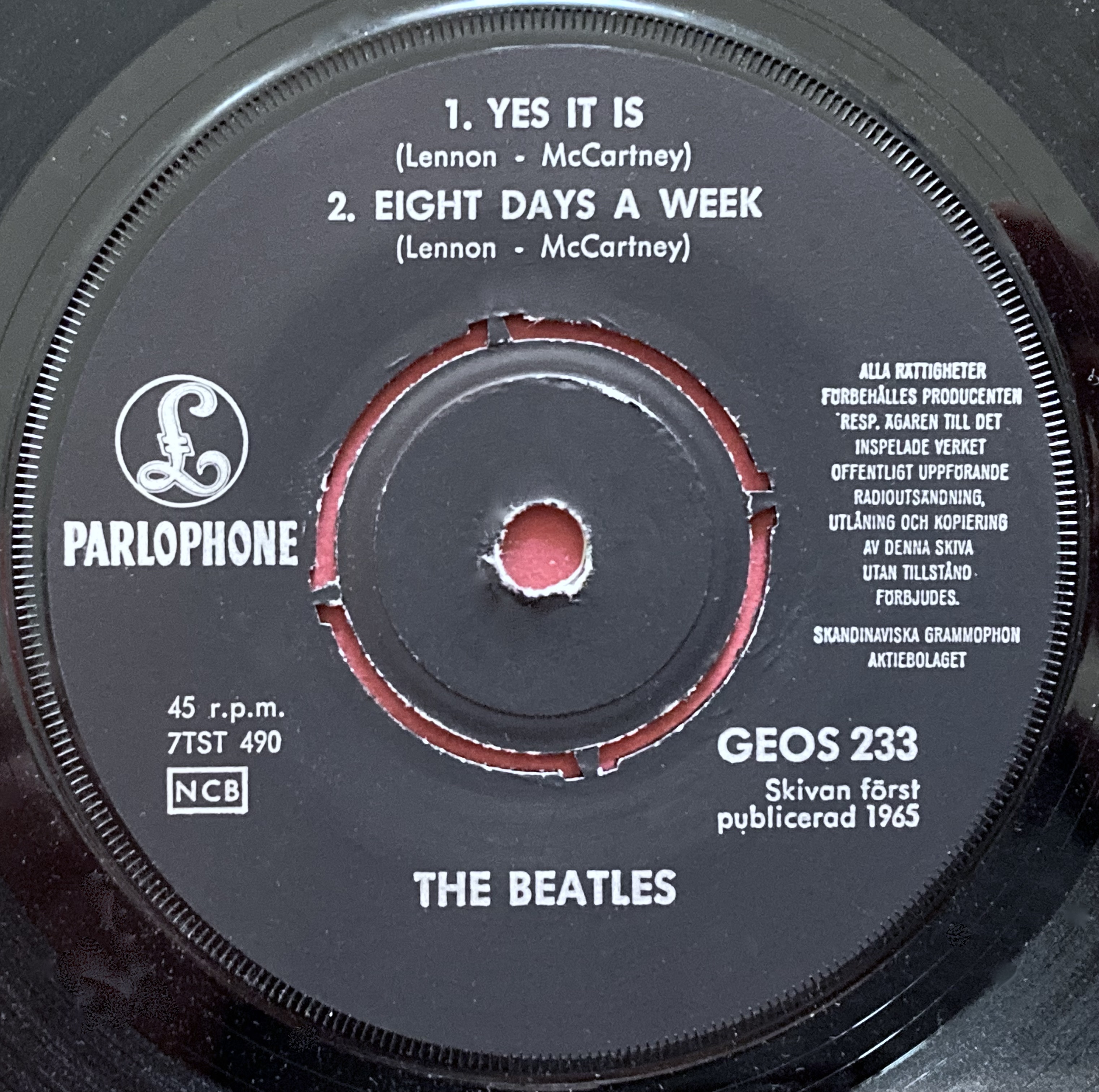 BEATLES - Ticket to ride +3 Swe EP 1965 - 4