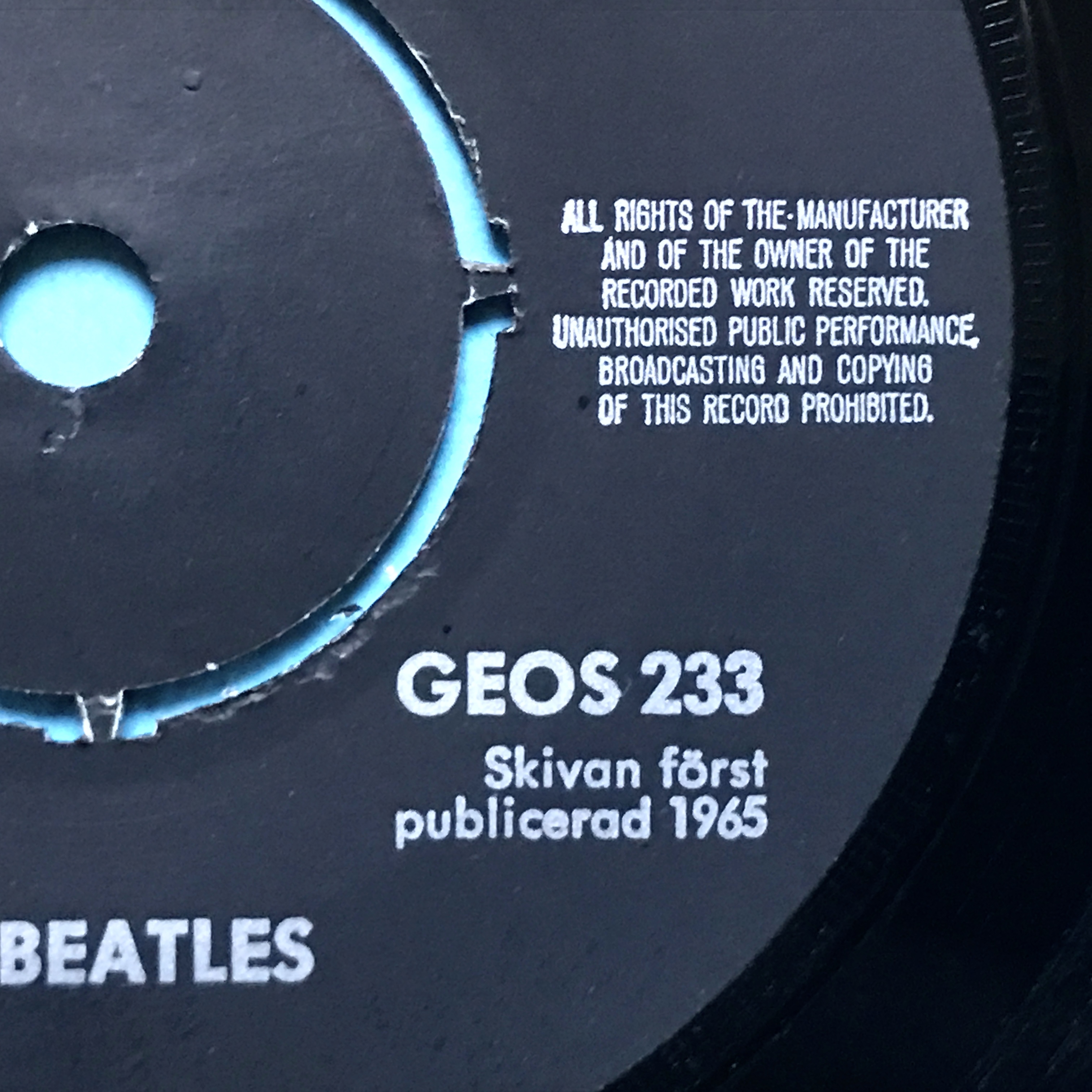 BEATLES - Ticket to ride +3 English cred. Swe EP 1965 - 5