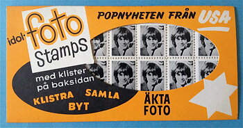 ROLLING STONES - Brian Jones RARE Photo-stamps Sverige 1964
