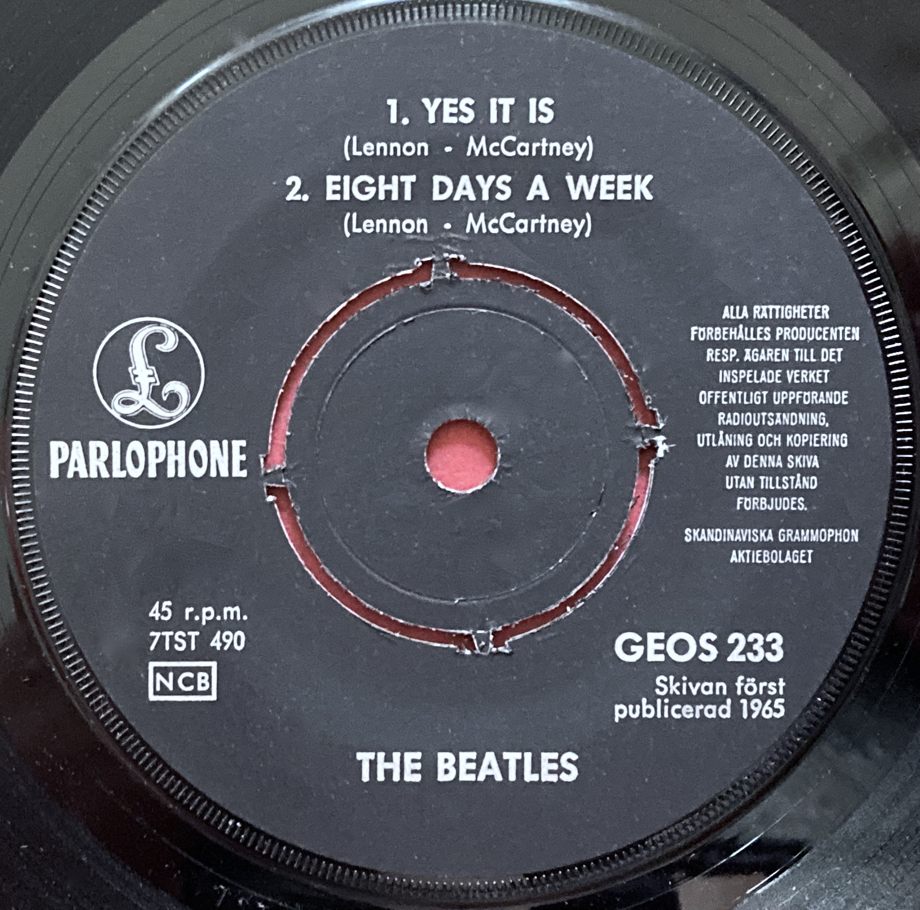 BEATLES - Ticket to ride +3 Swe EP 1965 - 4