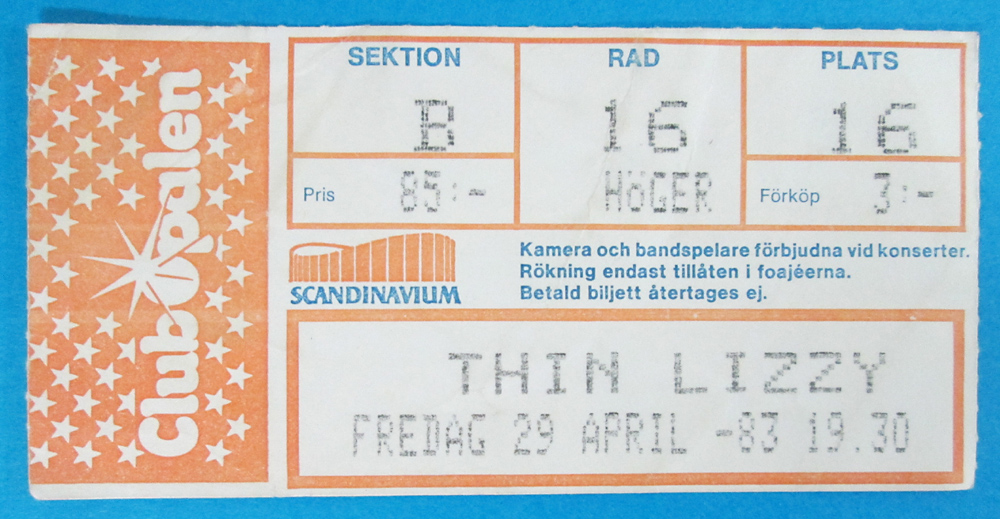 THIN LIZZY - Gothenburg 1983