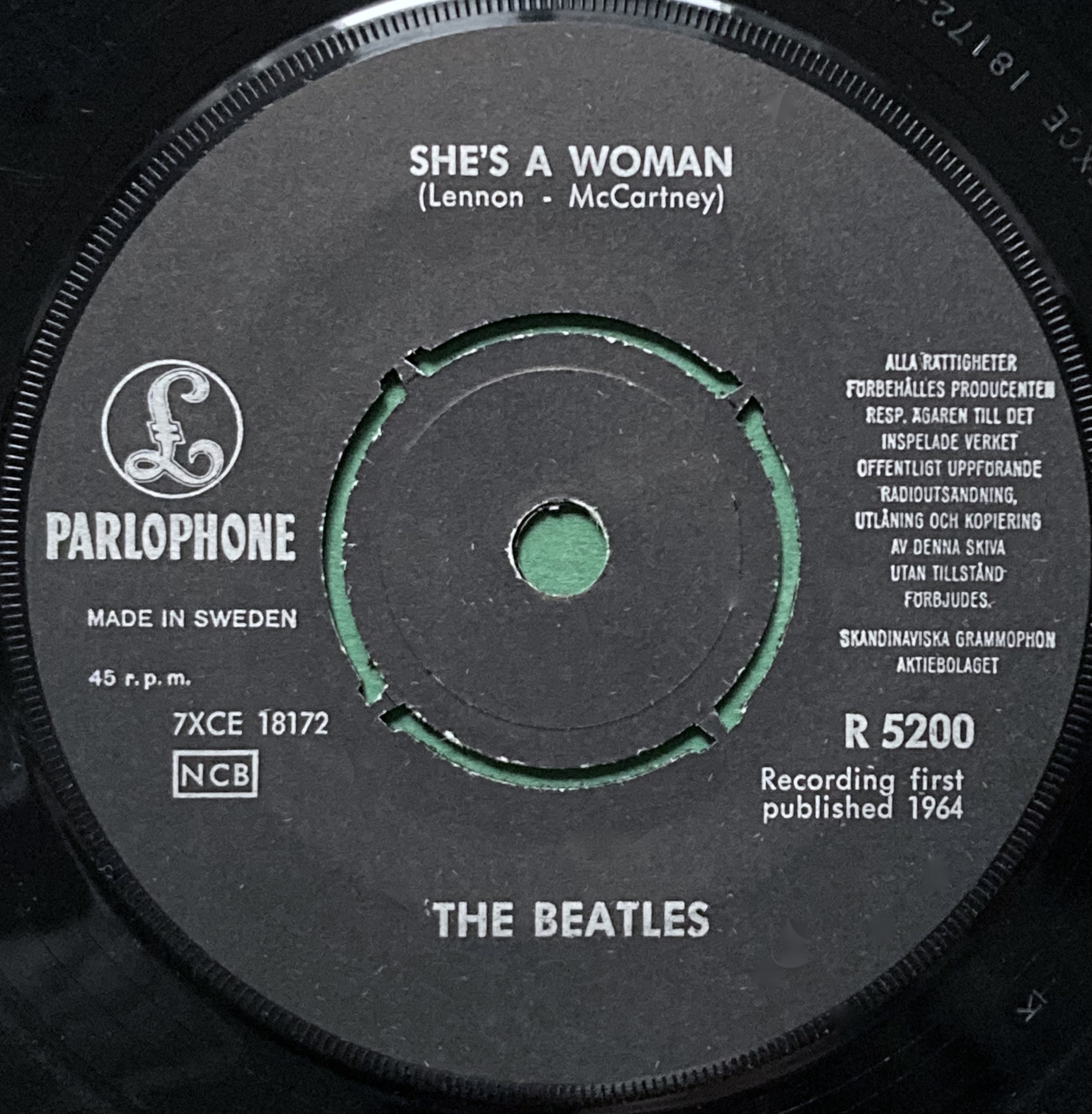 BEATLES - I feel fine 7" RÖD Swe PS 1964 - 4