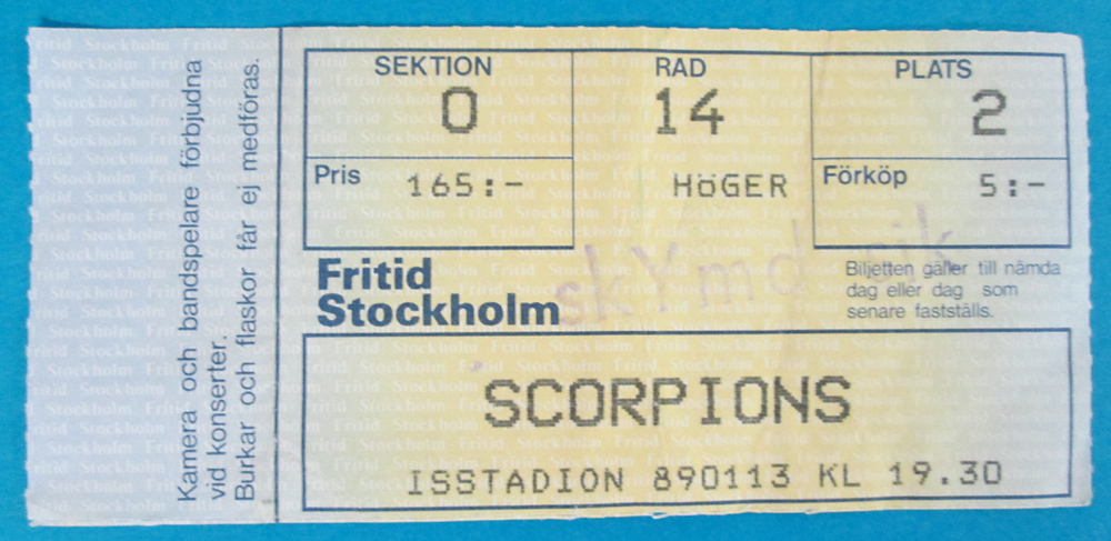 SCORPIONS - Stockholm 1989