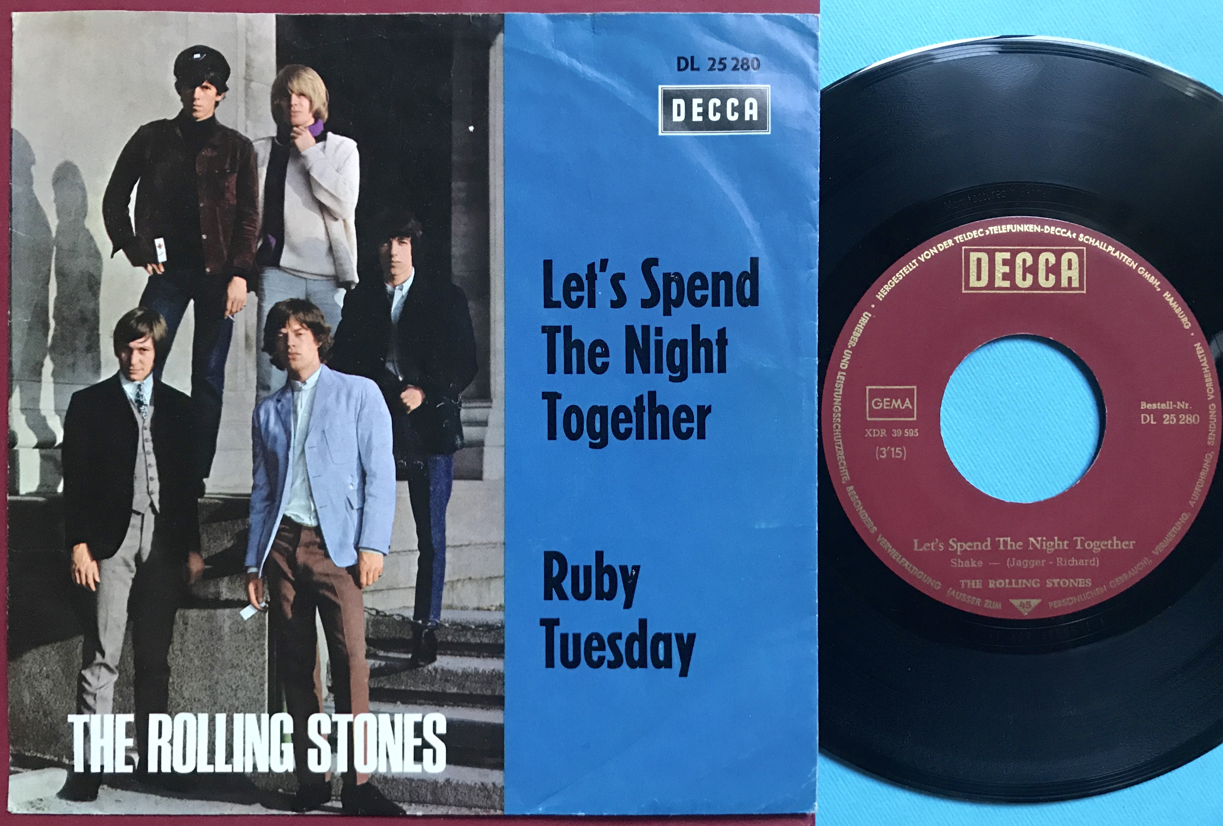 ROLLING STONES - Let´s spend the night together Ger "Treppen" PS 1967