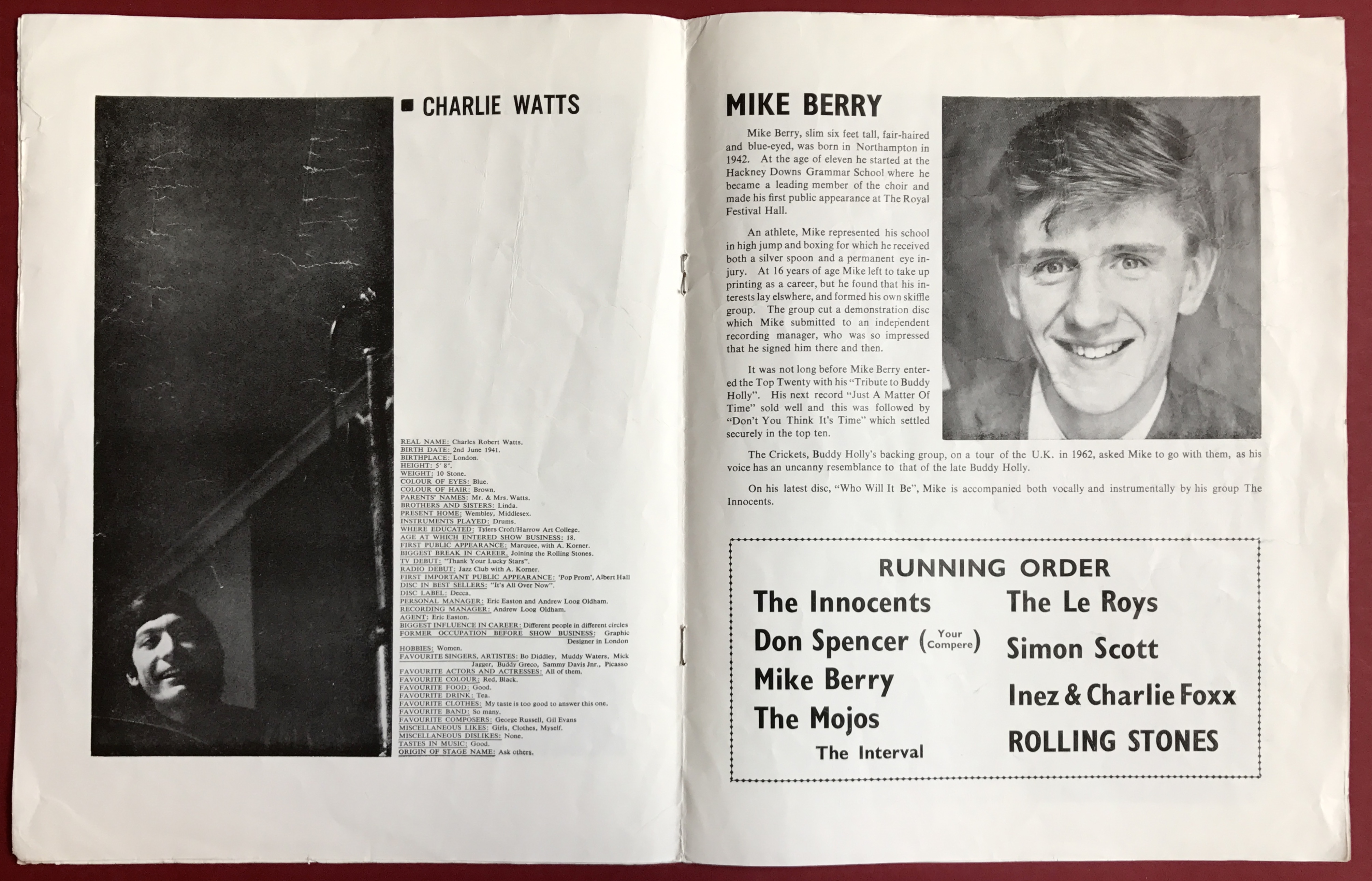 ROLLING STONES - 1964 UK turnéprogram - 3