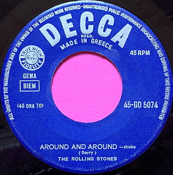 ROLLING STONES - Around and around Grekisk 7" 1965