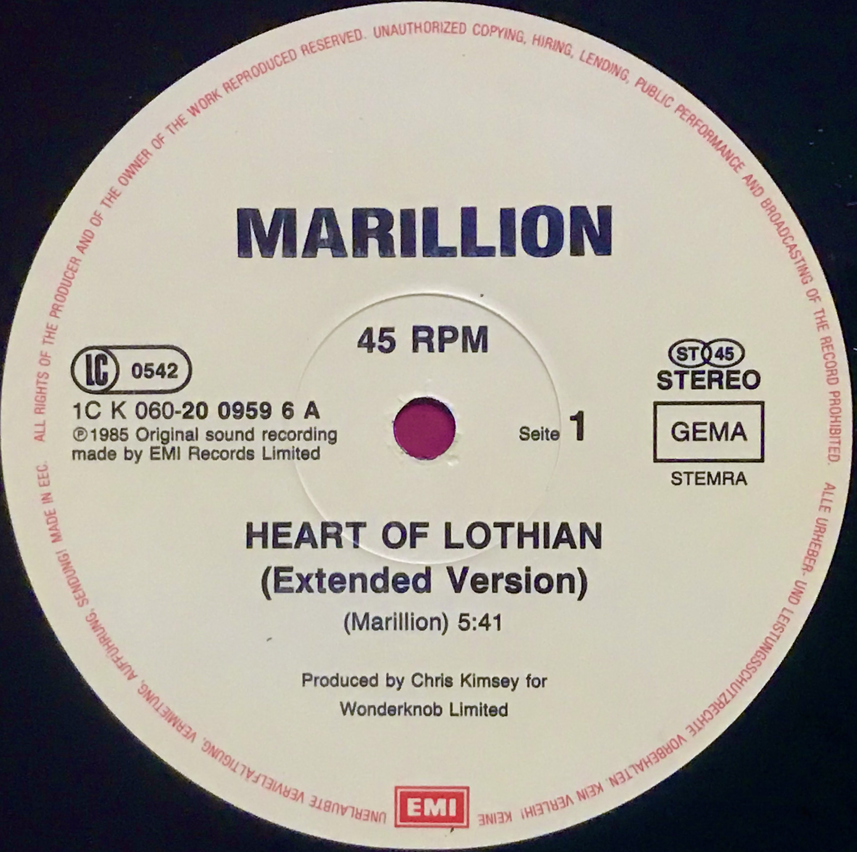 MARILLION - Heart of a Lothian SIGNERAD 12" Maxi 1985 - 6