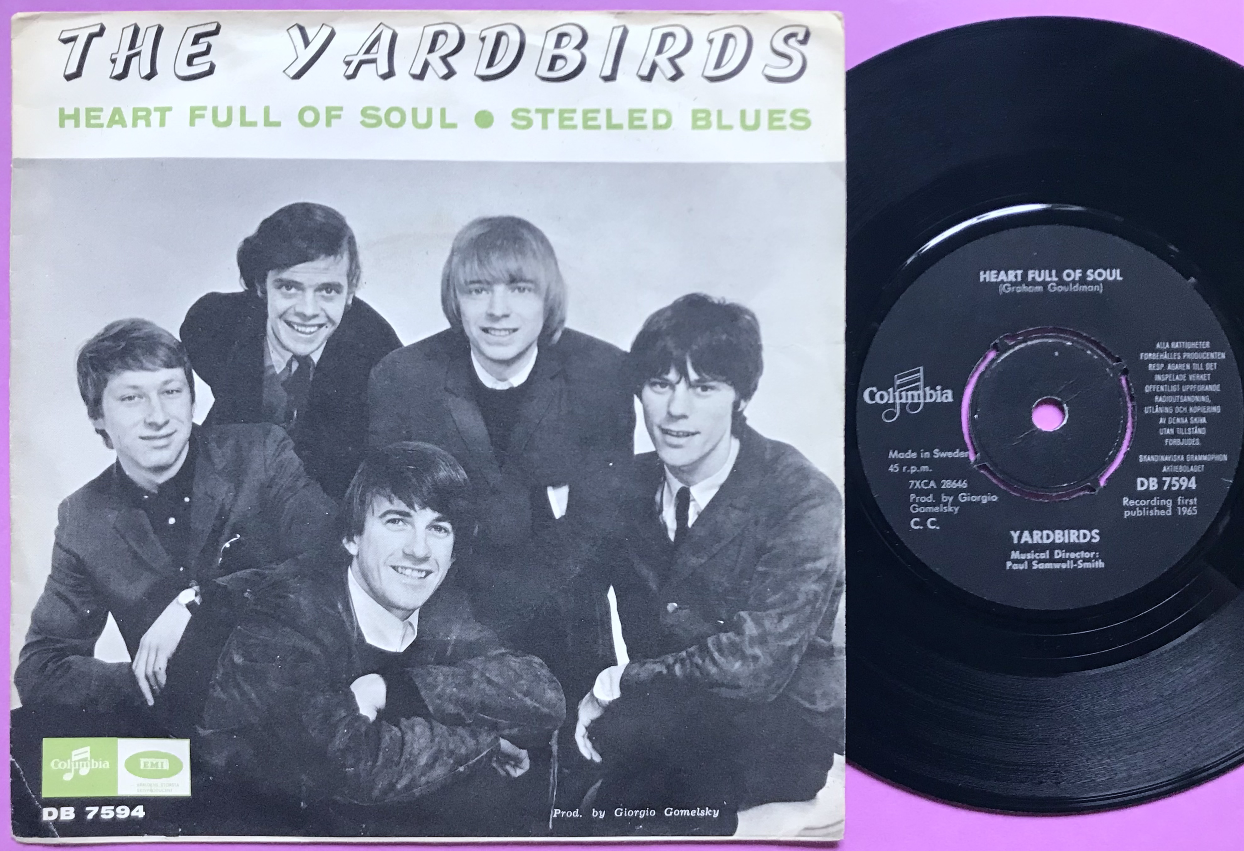 YARDBIRDS - Heart full of soul Swe Green PS 1965